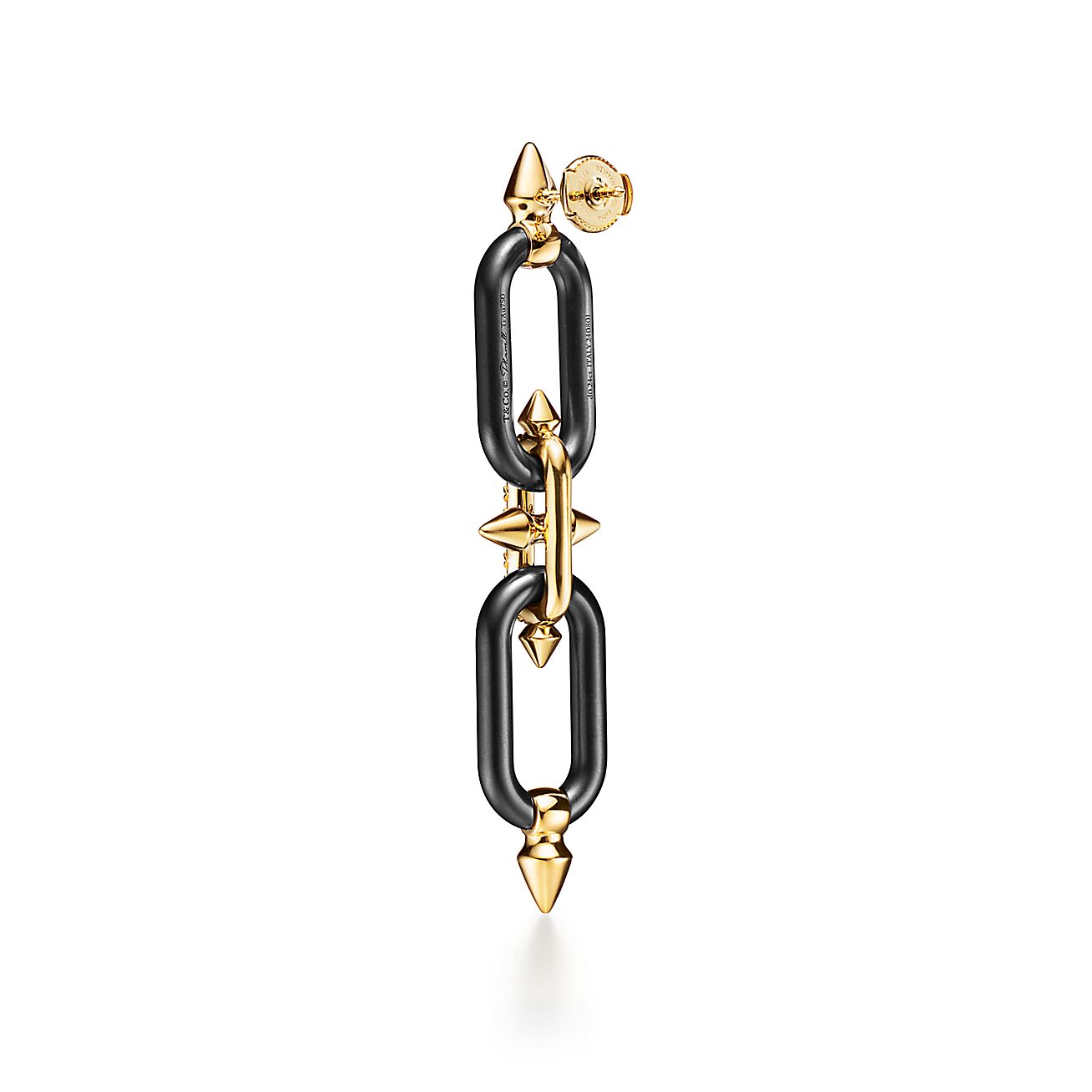 Tiffany Titan by Pharrell Williams Earrings in Titanium, Gold and Diamonds - Alternate shot 1 - Alternate shot 2