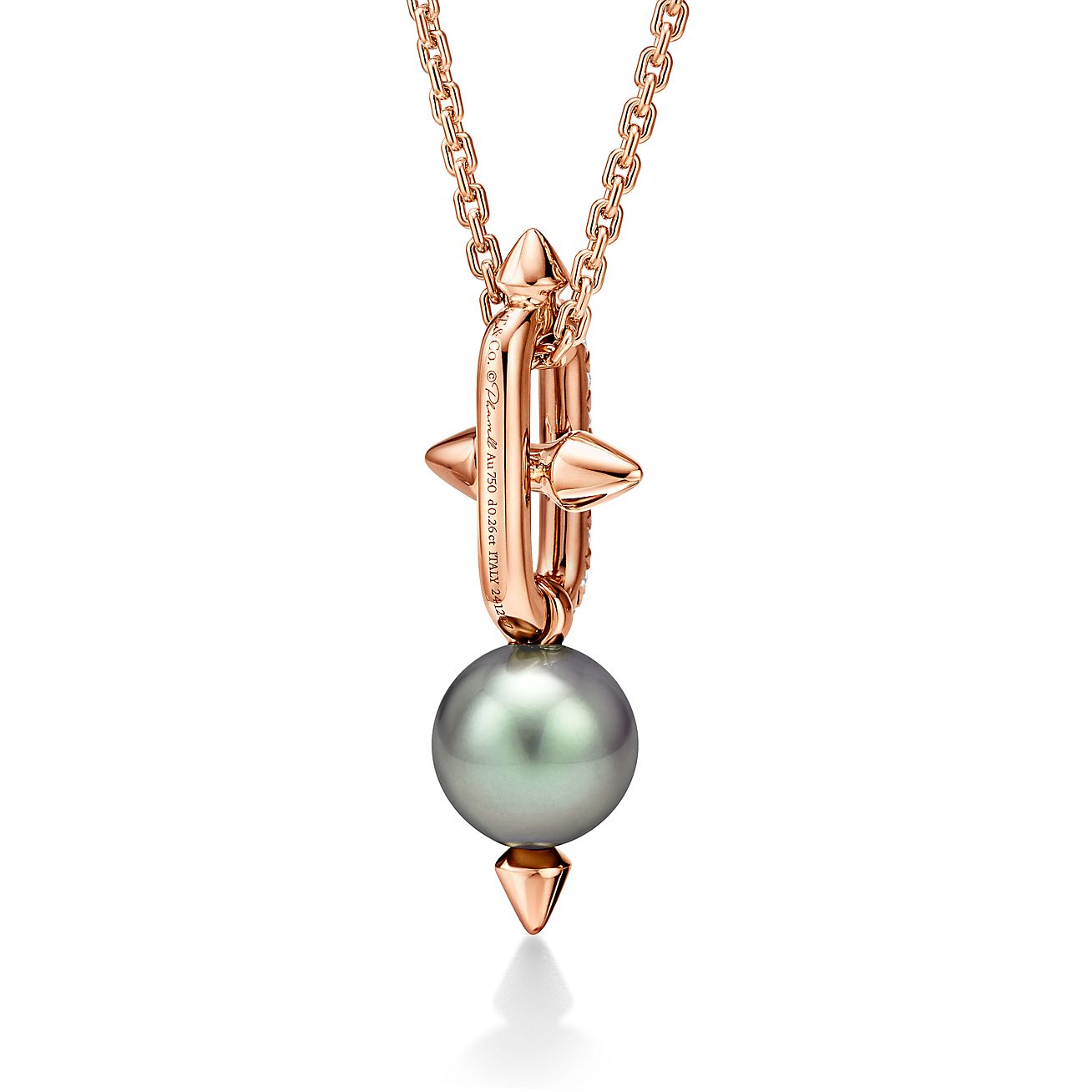 Tahitian Pearl Pearl Necklace Tiffanys Tiffany Titan By Pharrell Williams Tahitian Pearl Pendant In Gold