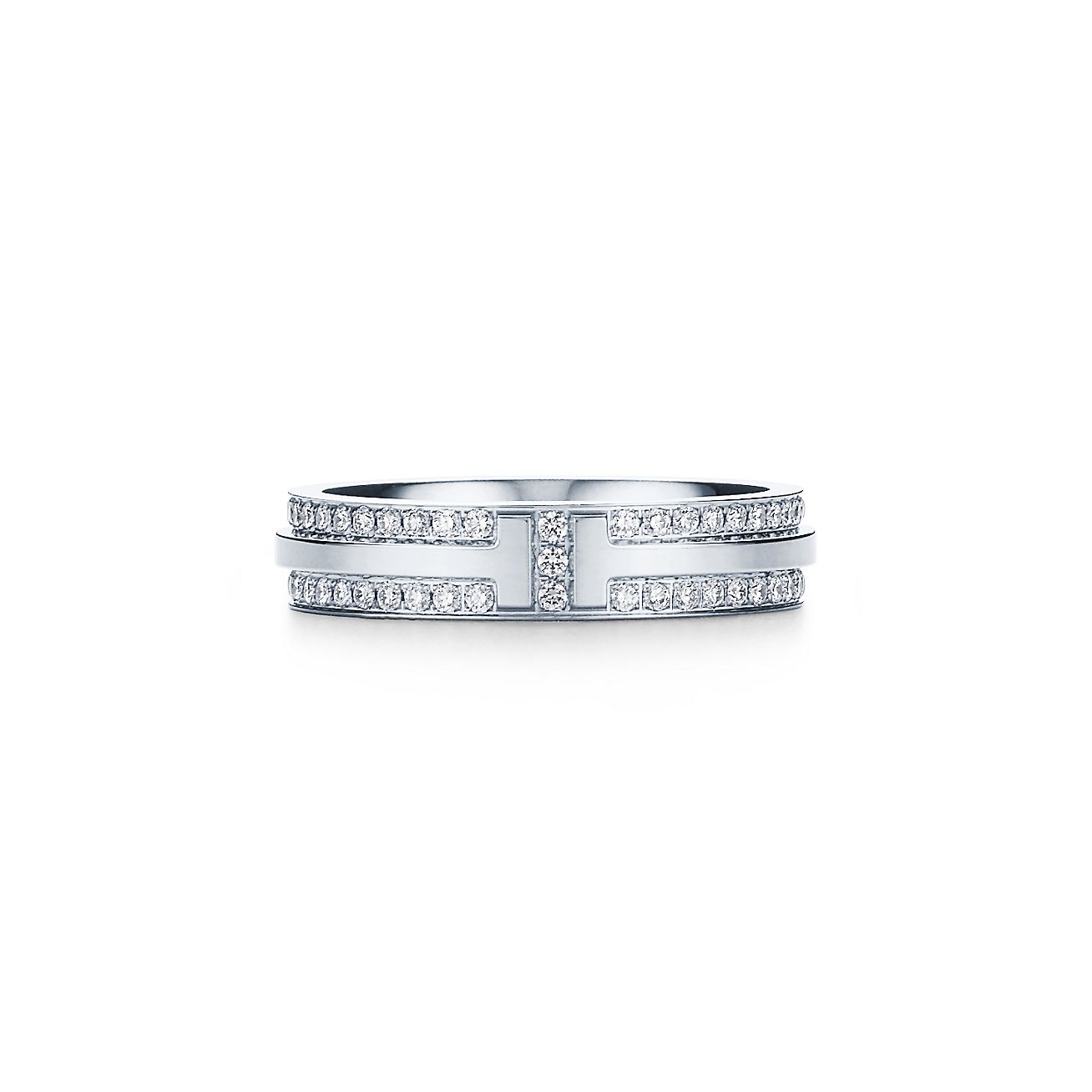 Tiffany T narrow pavé diamond ring in 