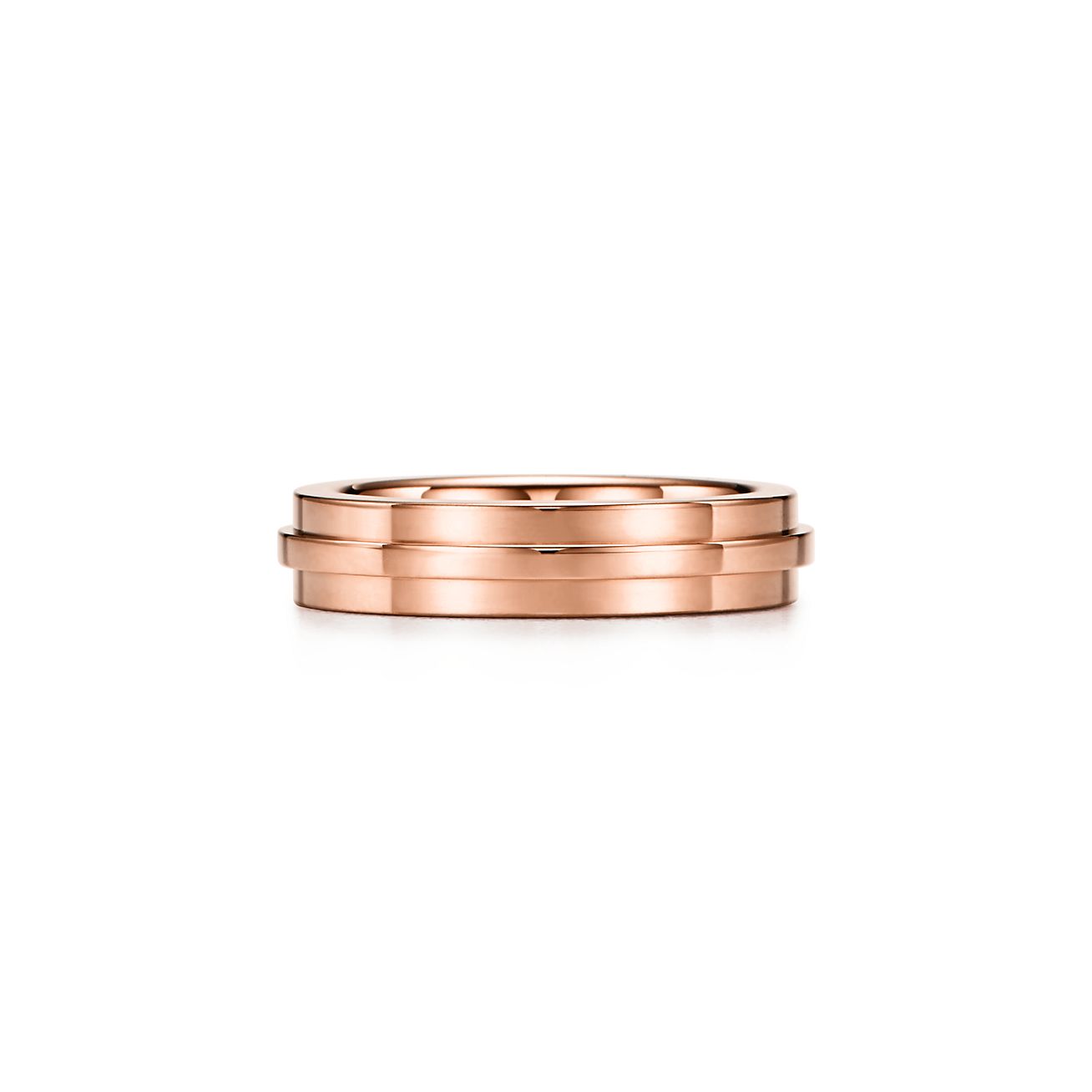 Tiffany T narrow ring in 18k rose gold, 4.5 mm wide. | Tiffany & Co.