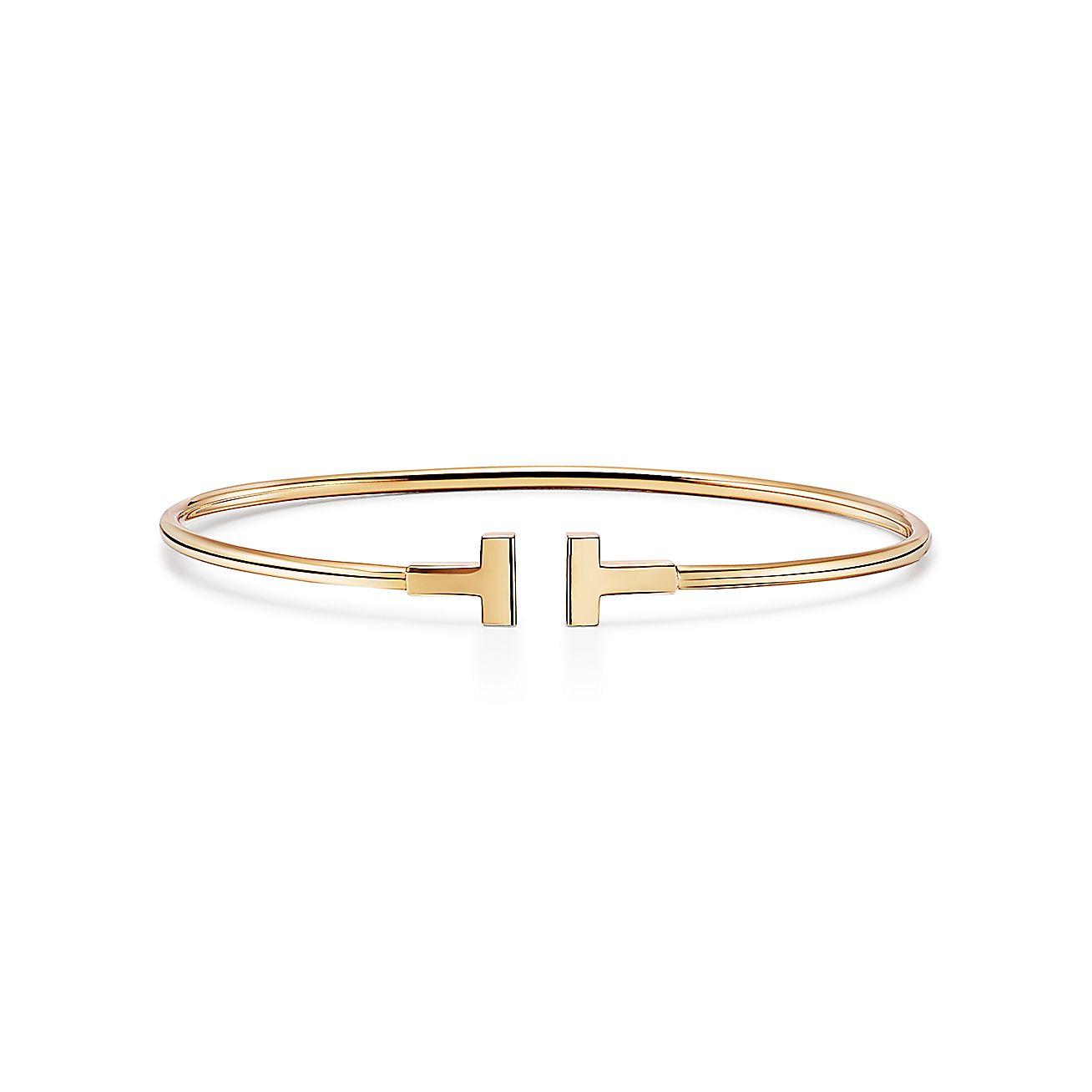 Tiffany T narrow wire bracelet in 18k gold, medium. | Tiffany & Co ...
