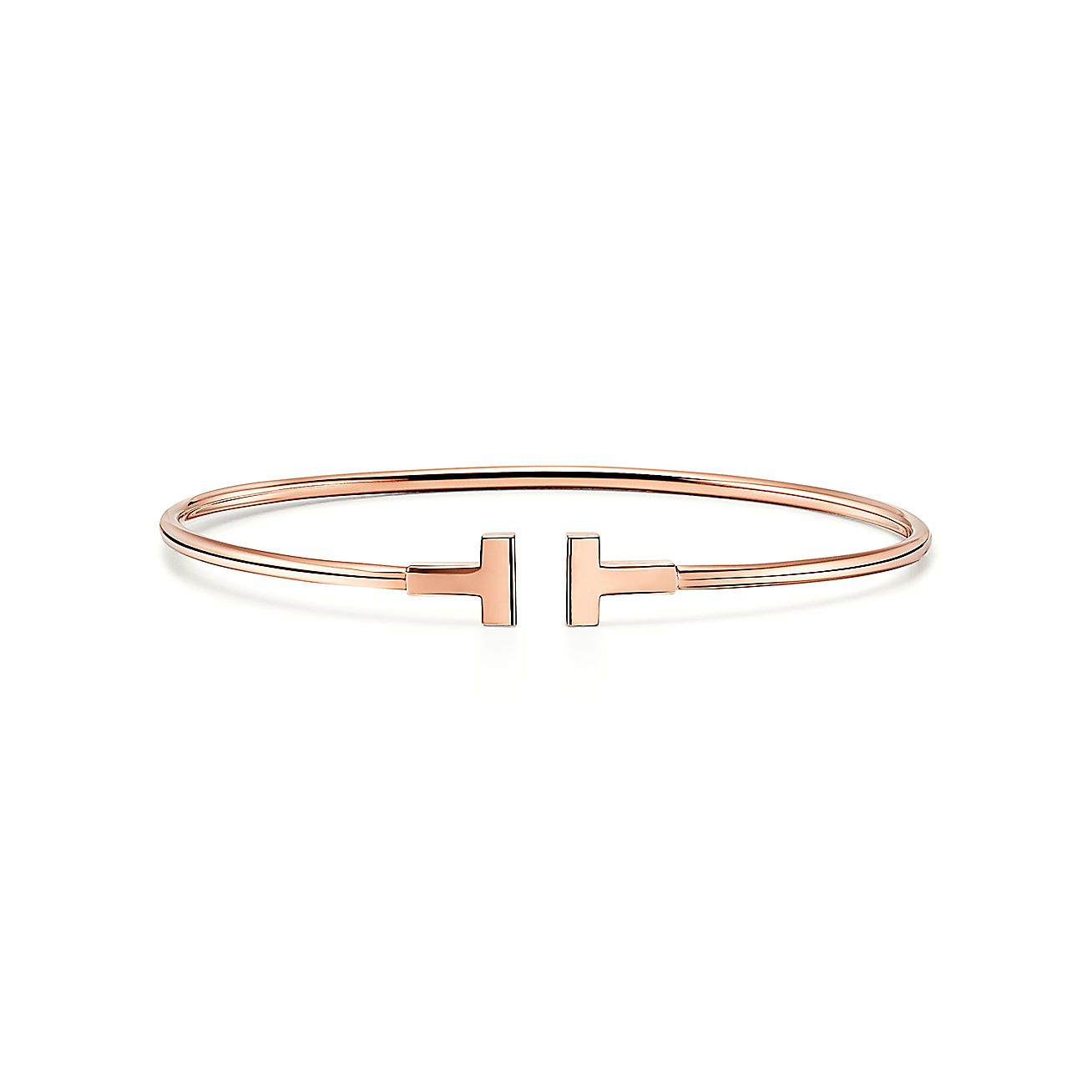 18K Rose Gold Tiffany T Narrow Wire Bracelet | Tiffany & Co.