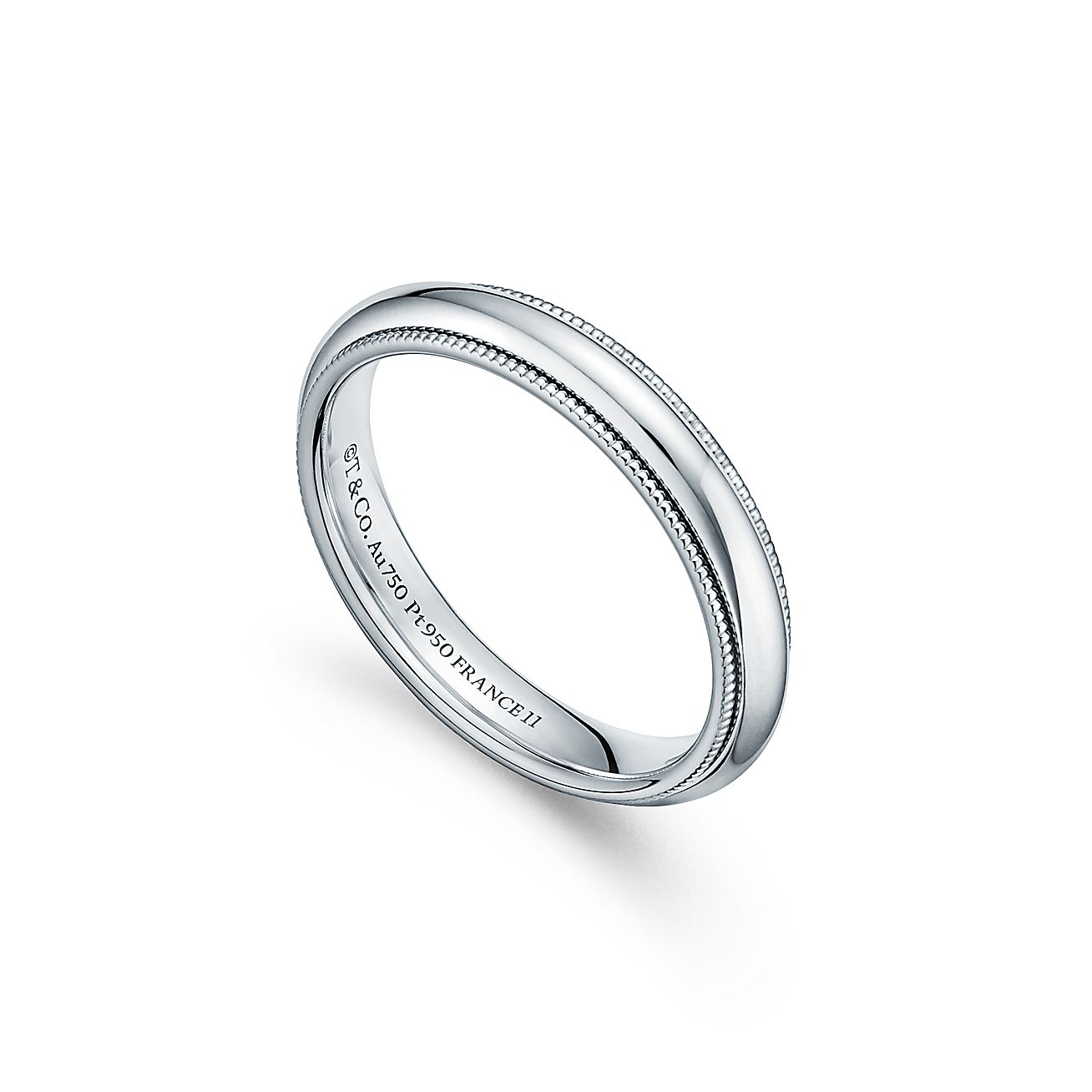 Tiffany Together Milgrain Band Ring in Platinum, mm Wide