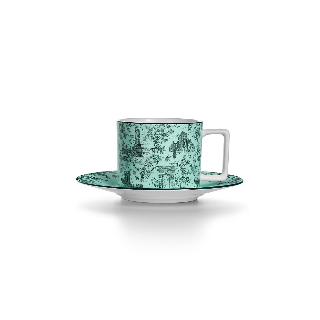 Tiffany Toile Cup and Saucer in Tiffany Blue® Bone China | Tiffany & Co. US