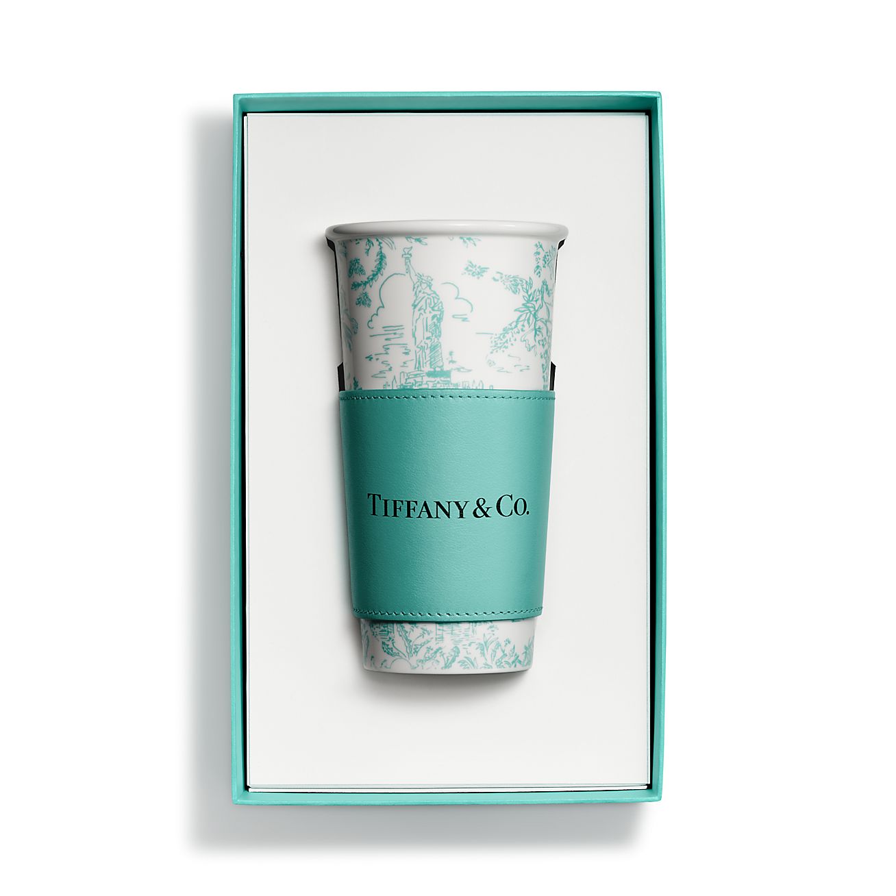 限定品 Tiffany Toile Bone China コーヒーカップ2個 NYイラスト Tiffany Toile Coffee Cups Set of Two, in Tiffany Blue® Bone