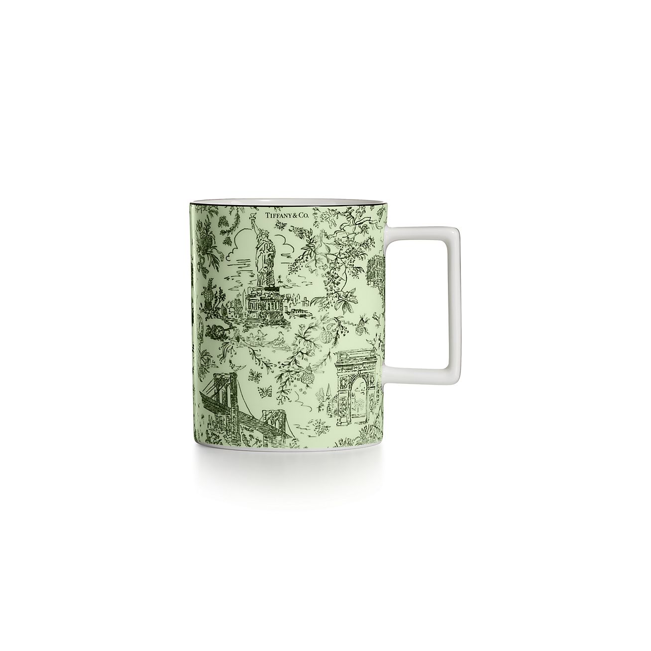 Tiffany Toile Mug in Tsavorite Bone China