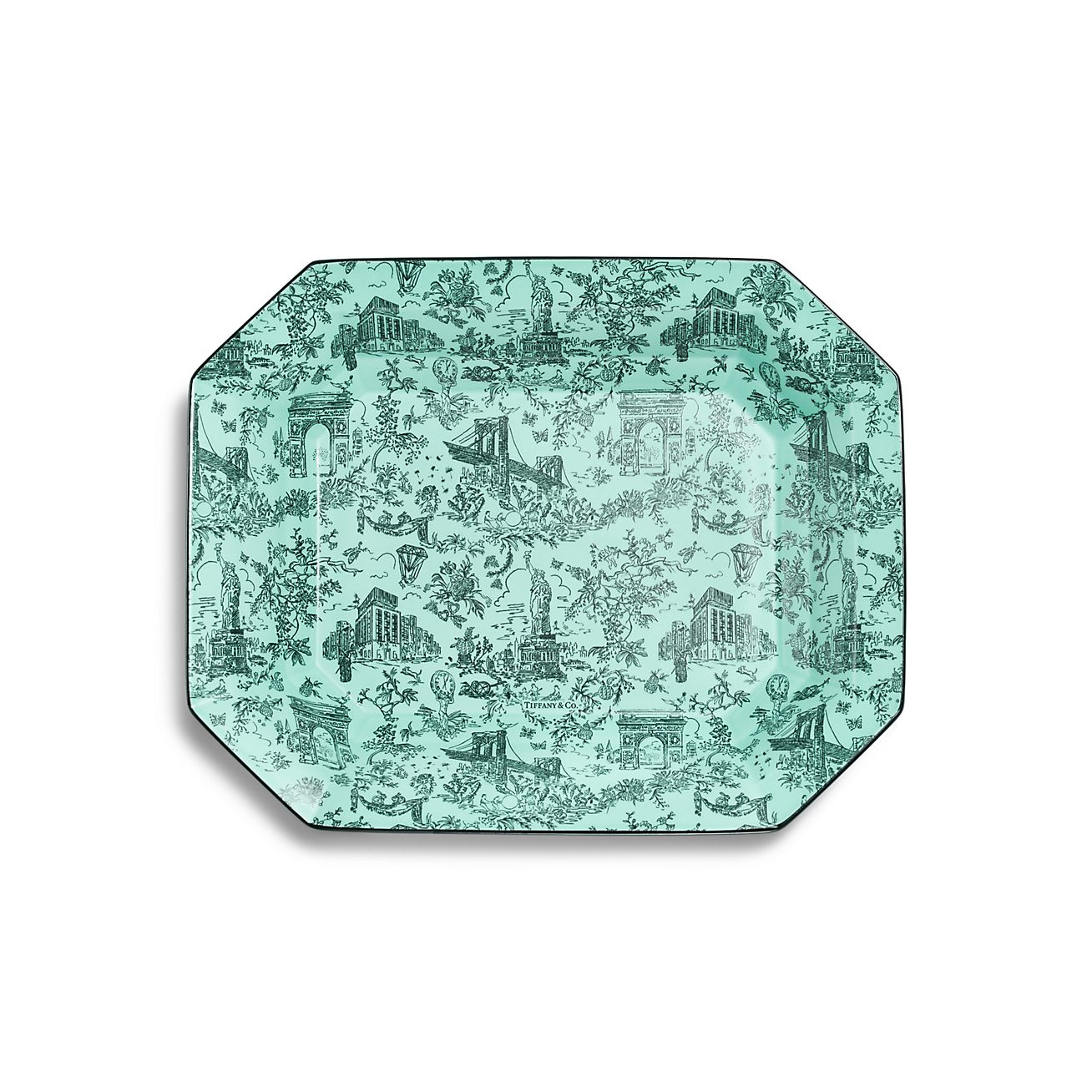 Tiffany & Co. NYC Toile Platter in Tiffany Blue® Bone China