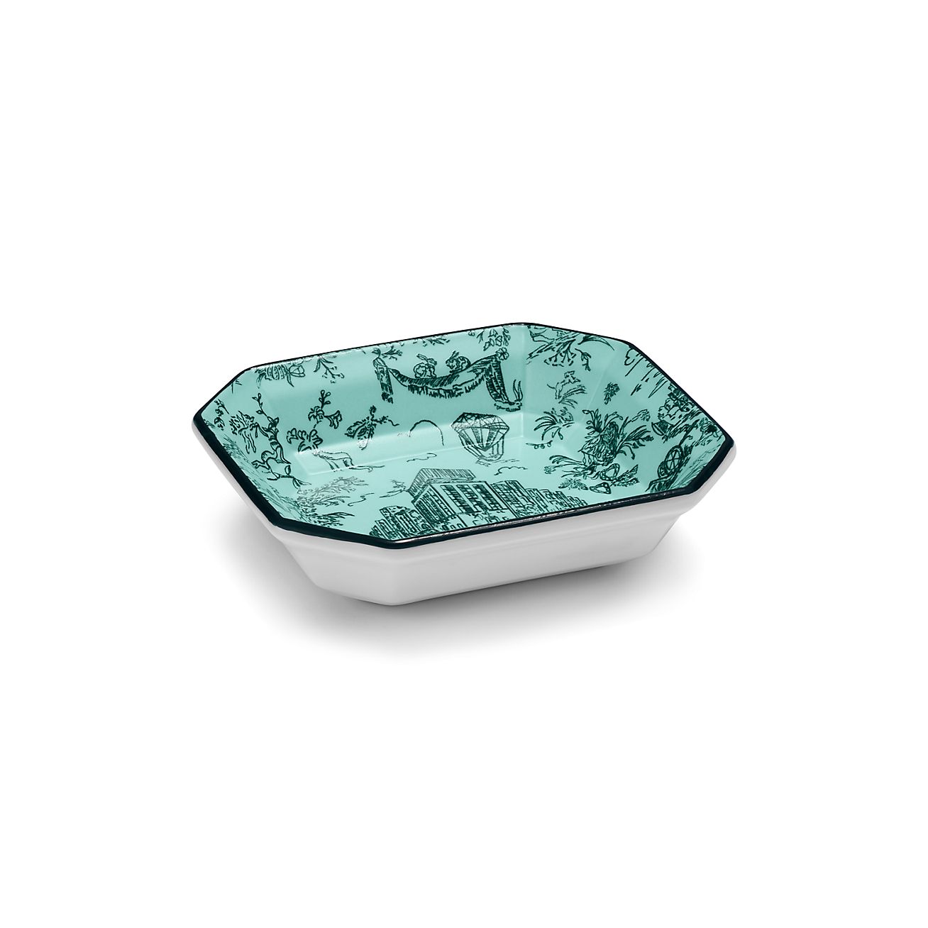 Tiffany Toile Vide Poches Set of Four, in Multicoloured Bone China
