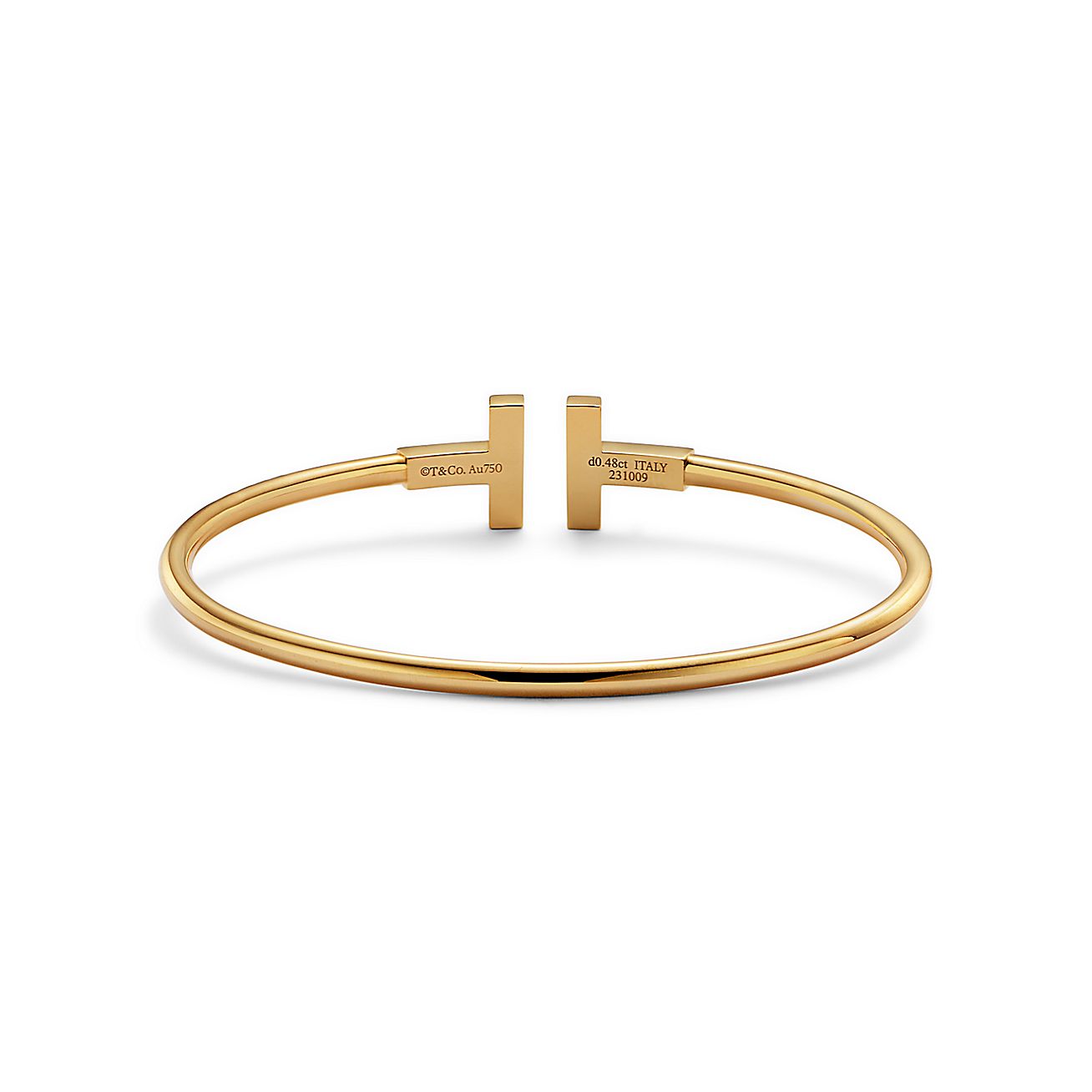 Tiffany T Pavé Diamond Wire Bangle in Yellow Gold - Alternate shot 1 - Alternate shot 2