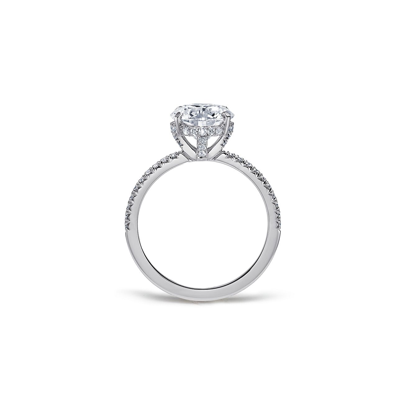 Tiffany True® Engagement Ring with a Round Brilliant Diamond and a