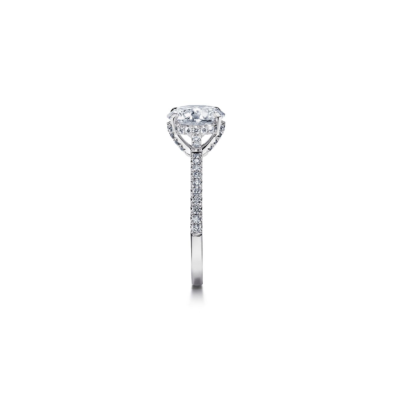Tiffany True® Engagement Ring with a Round Brilliant Diamond and a