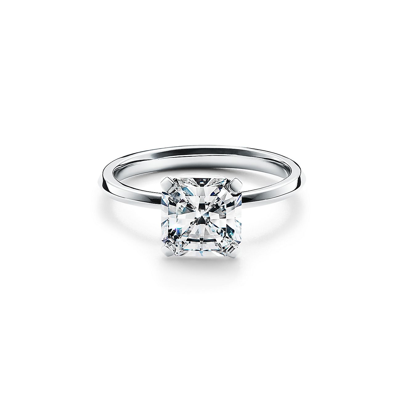 Square Engagement Rings With Diamond Band / Engagement Rings Tiffany Co
