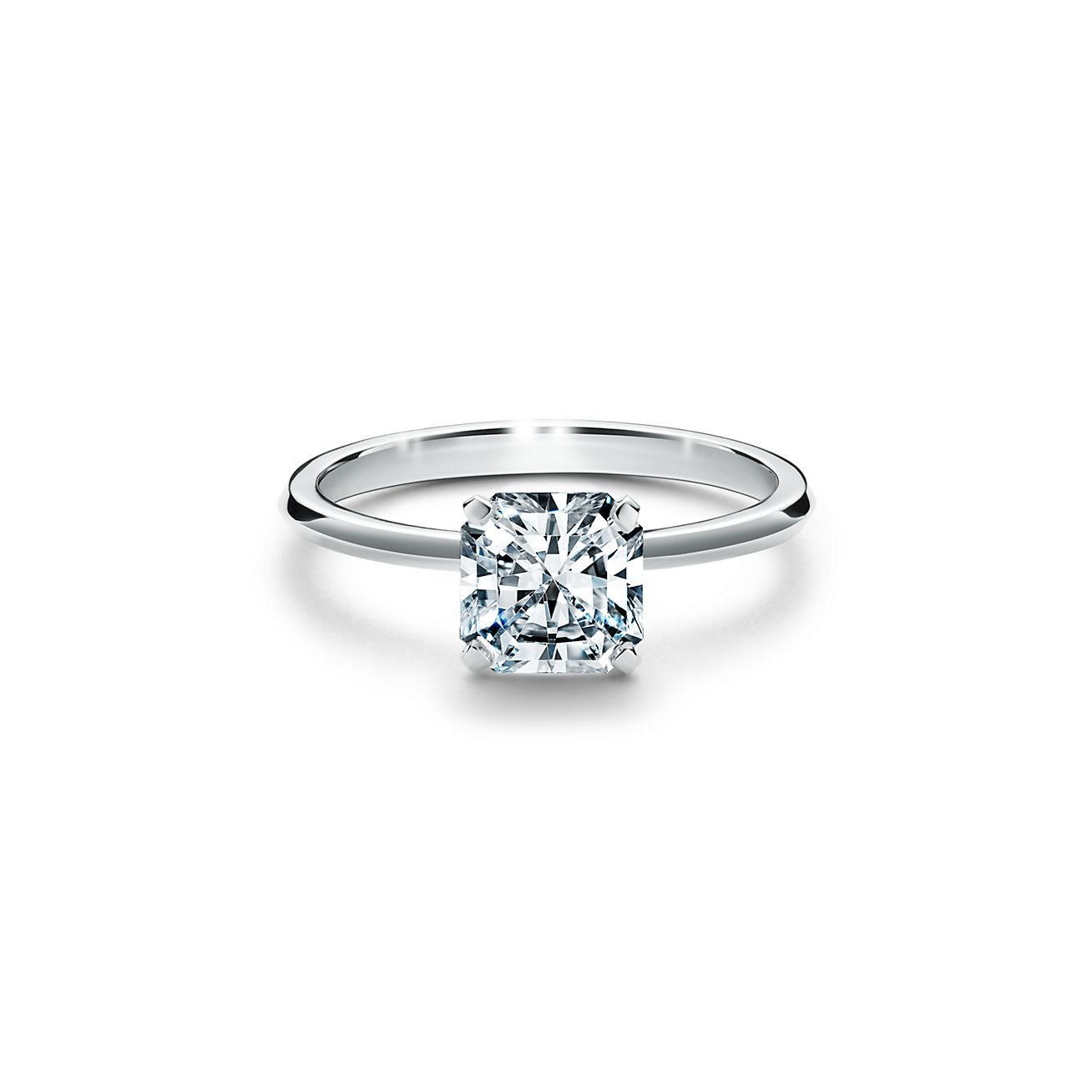 tiffany true engagement ring with a tiffany true diamond in platinum