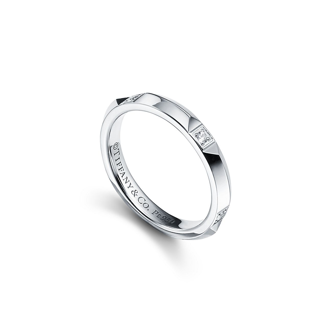 Tiffany True® band ring in platinum with diamonds, 2.5 mm wide