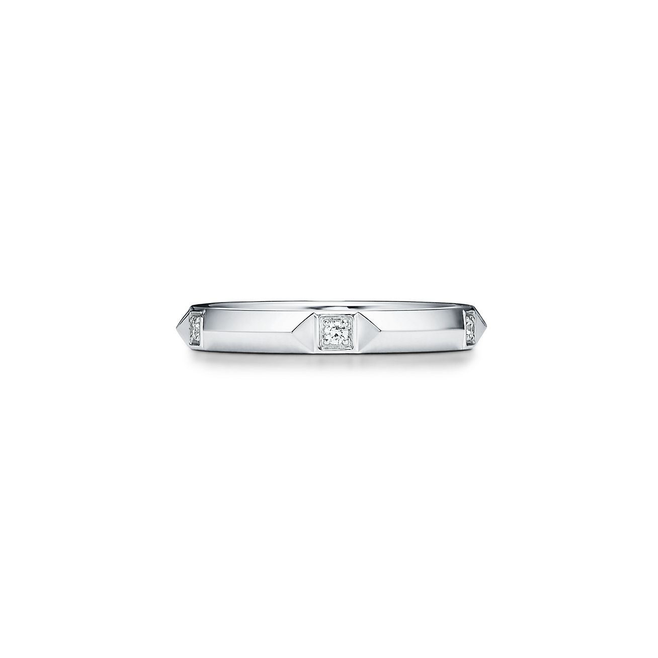 Tiffany True® band ring in platinum with diamonds, 2.5 mm wide