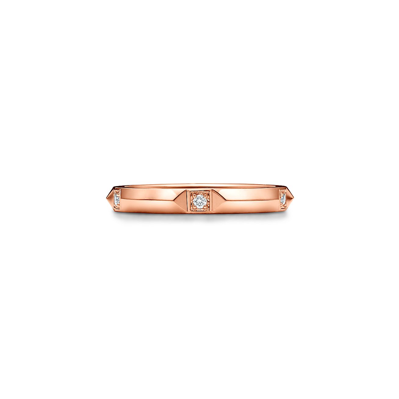 Tiffany True™Band Ring
in 18k Rose Gold with Diamonds, 2.5 mm Wide