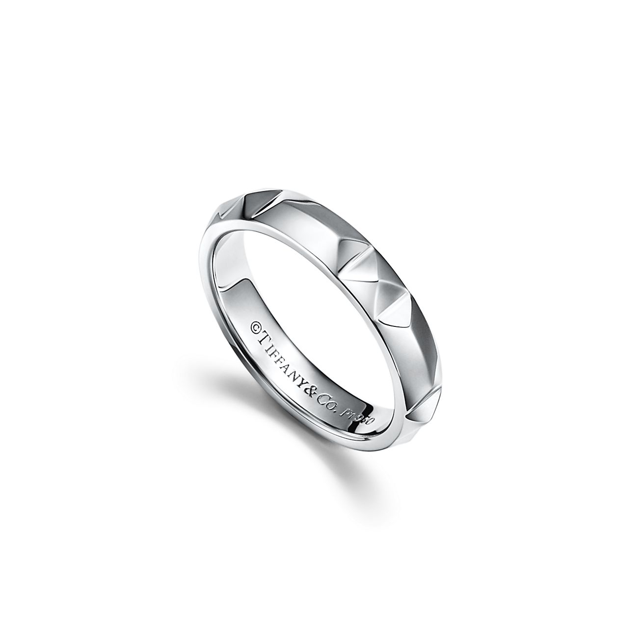Tiffany True Wedding Band Ring in Platinum, 4 mm Wide, Size: 5.5