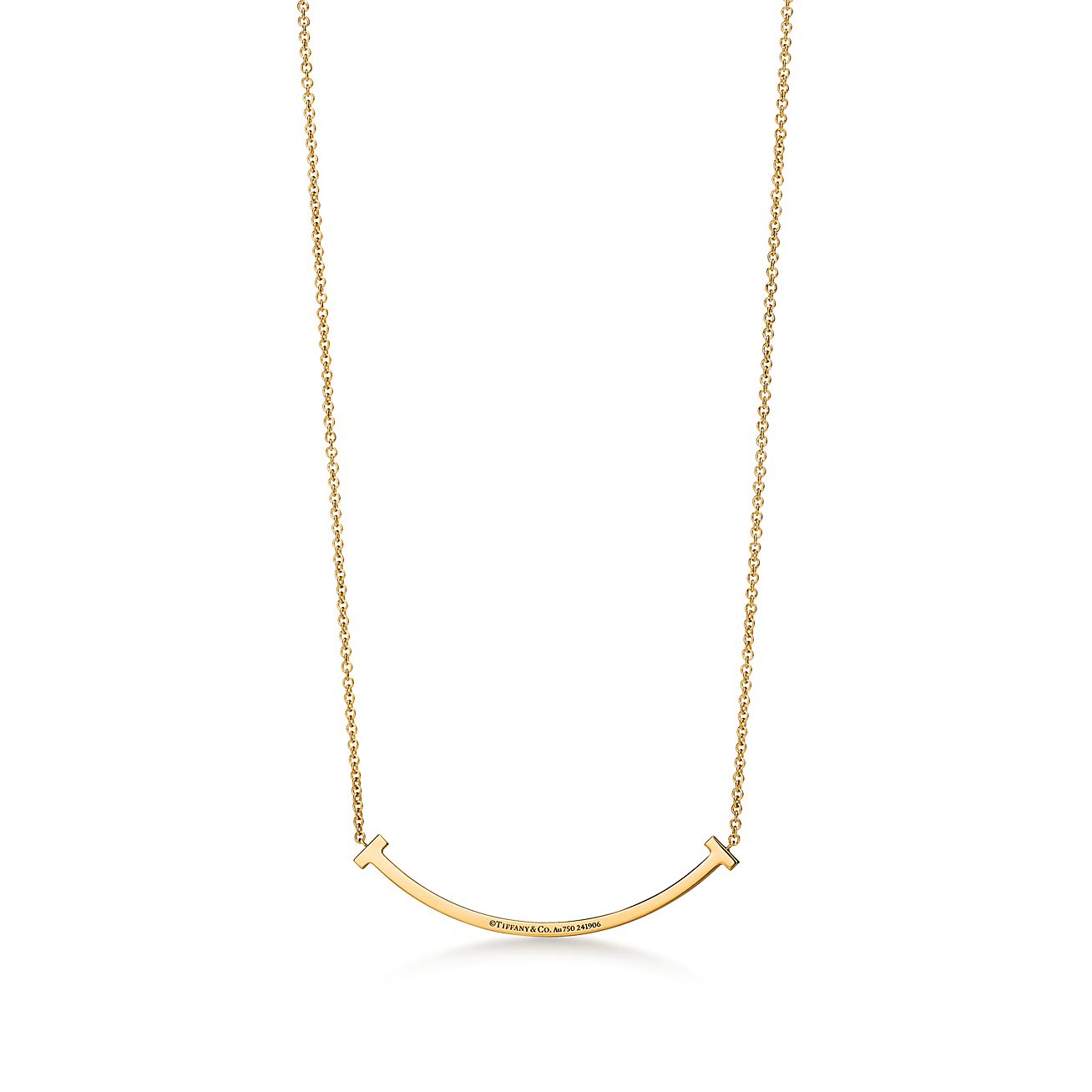 Tiffany T Smile Small Pendant in Yellow Gold with Diamonds - Alternate shot 1 - Alternate shot 2