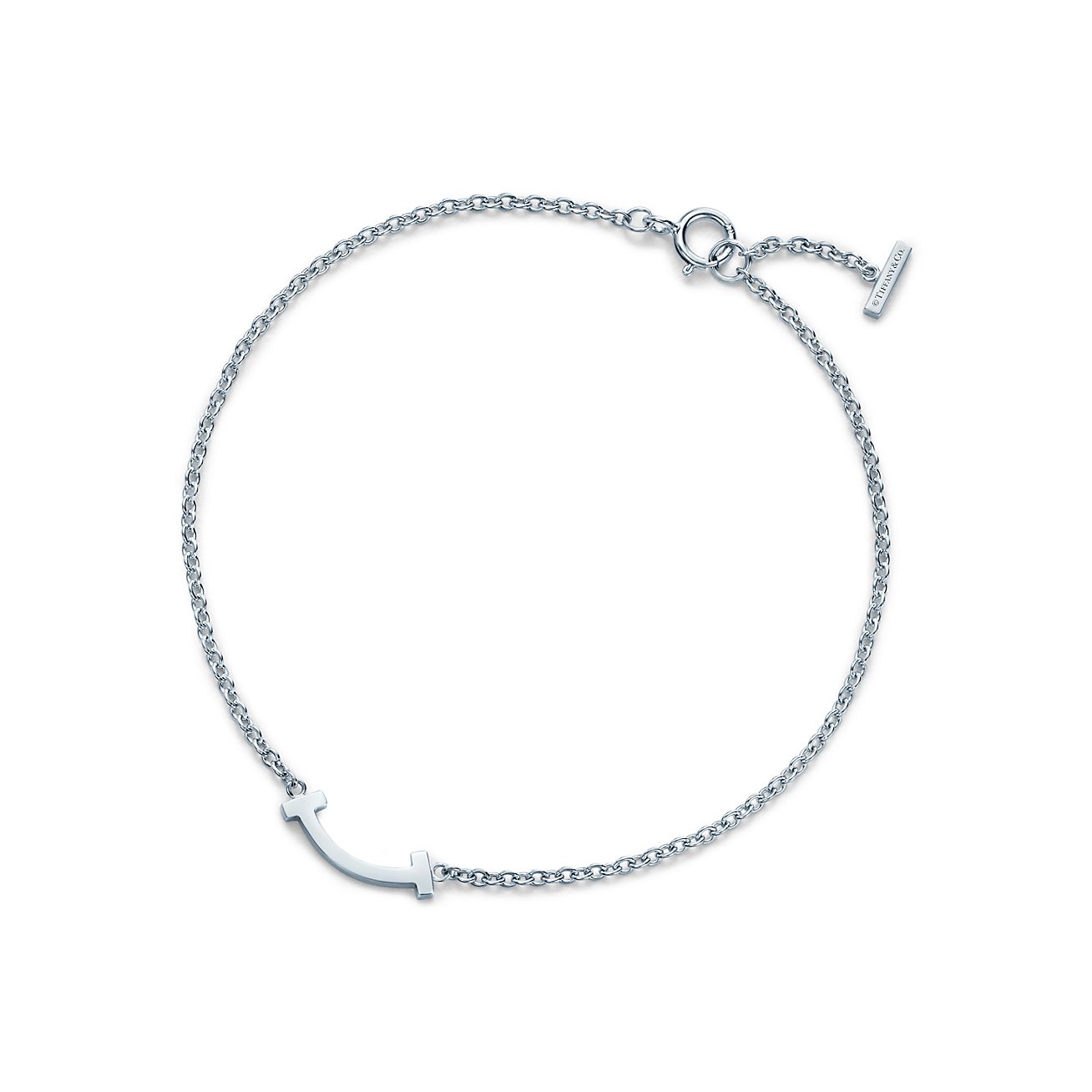 Tiffany T smile bracelet in 18k white 