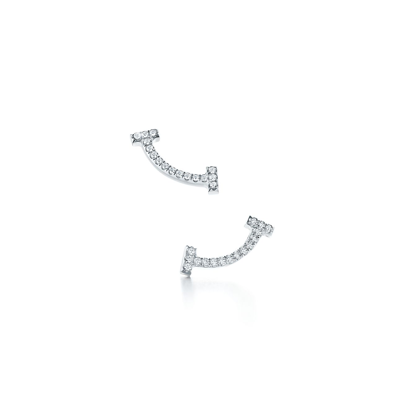 Tiffany T smile earrings in 18k white 
