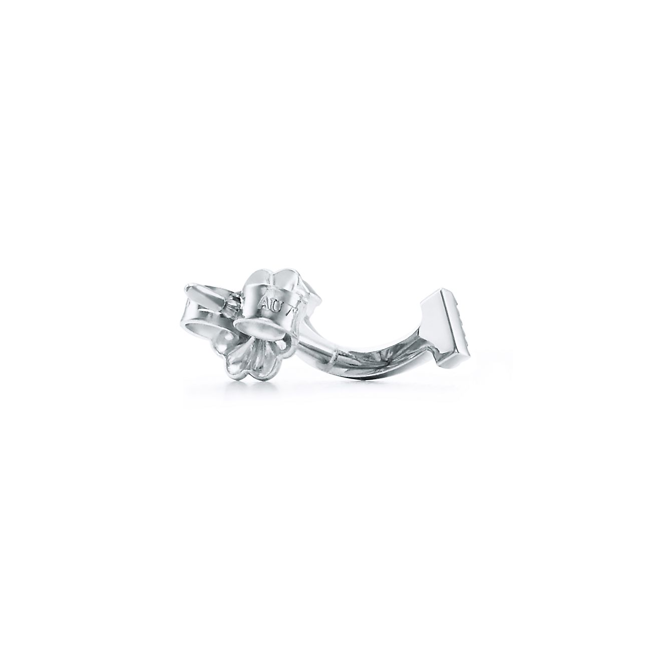 Tiffany T Smile Earrings in White Gold with Diamonds