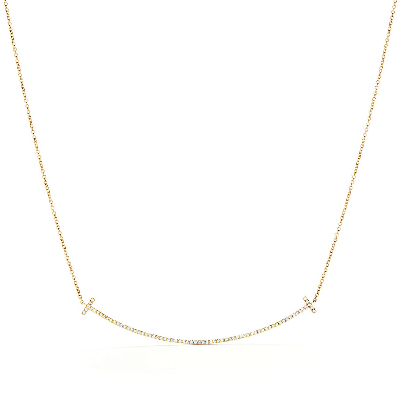 TIFFANY & CO. Smile T Adjustable 16-18” Pendant Necklace in Silver, Boxed  £247.99 - PicClick UK
