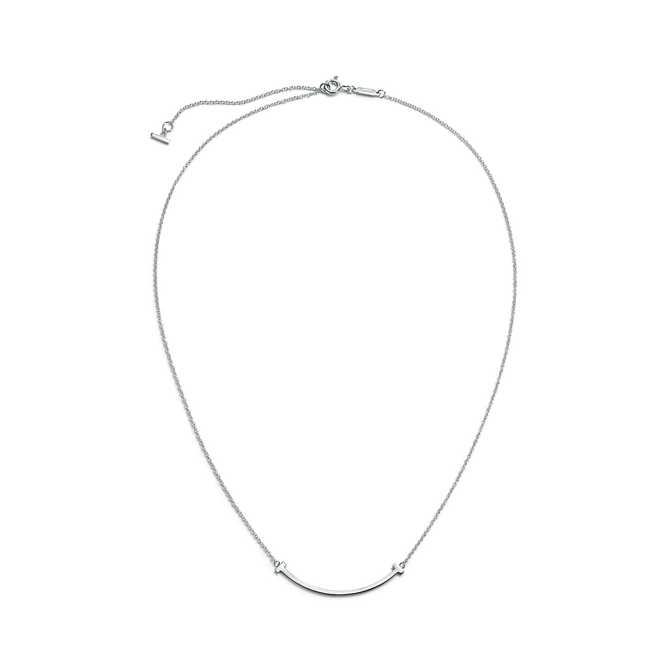 Tiffany T Smile Pendant in White Gold, Small | Tiffany & Co. CA