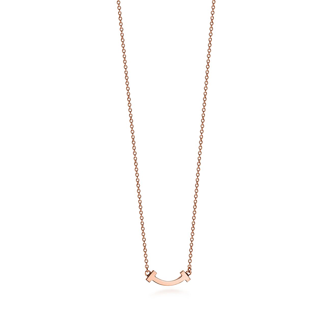 Tiffany T Smile Pendant in Rose Gold, Mini | Tiffany & Co. CA