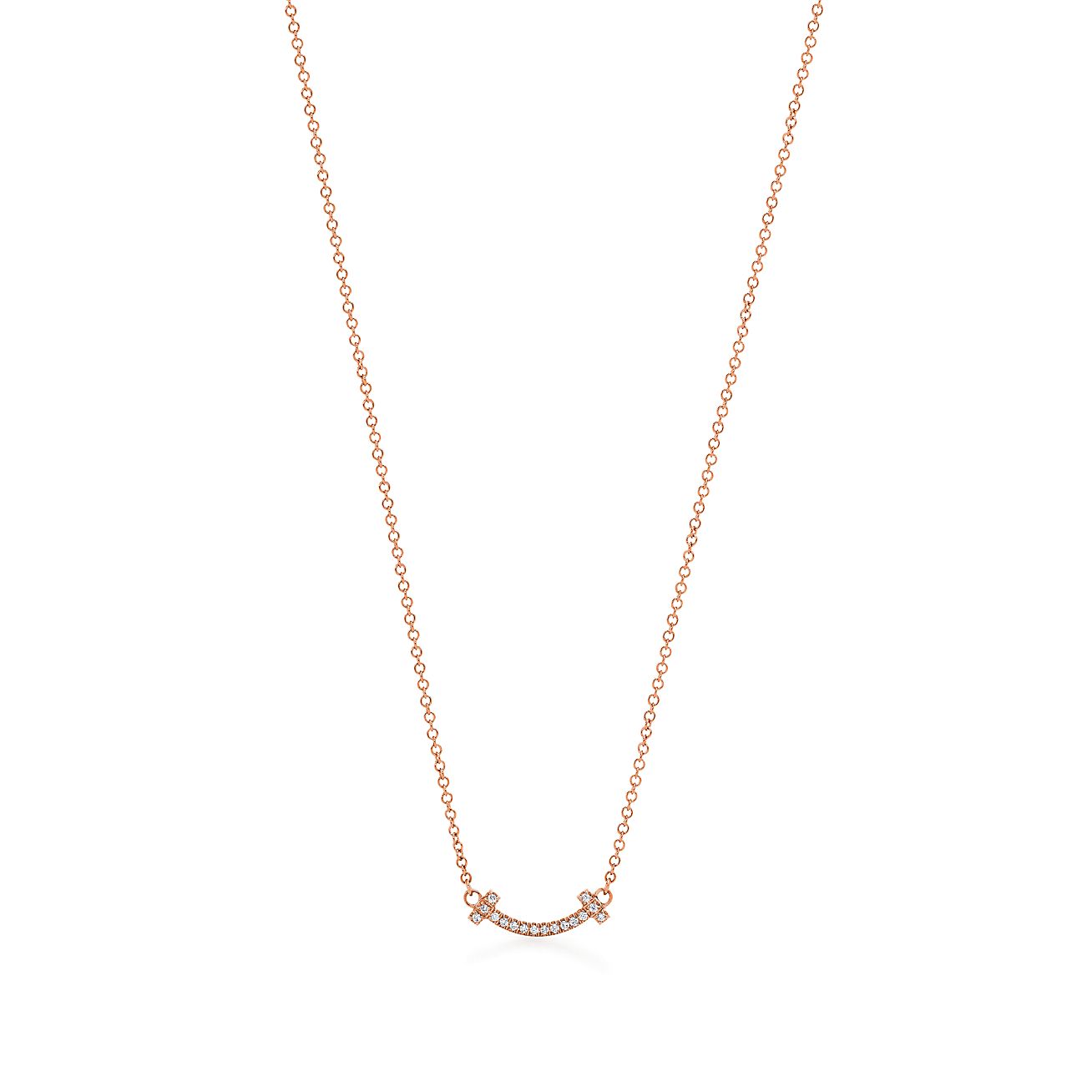 tiffany smile necklace rose gold