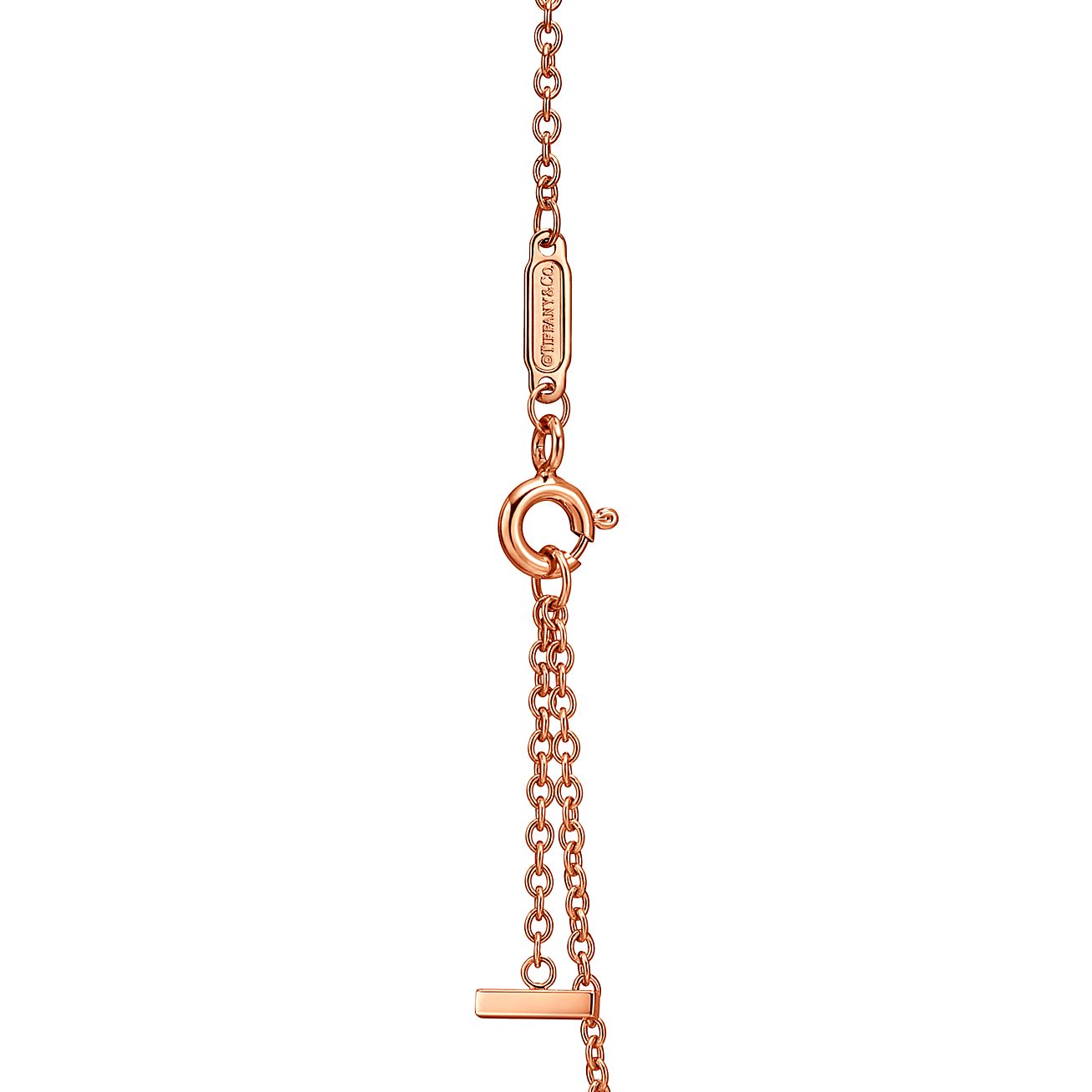 【Tiffany & Co】Tiffany T Smile チェーン ブレスレット Tiffany T Smile Small Bracelet in Rose Gold with Diamonds