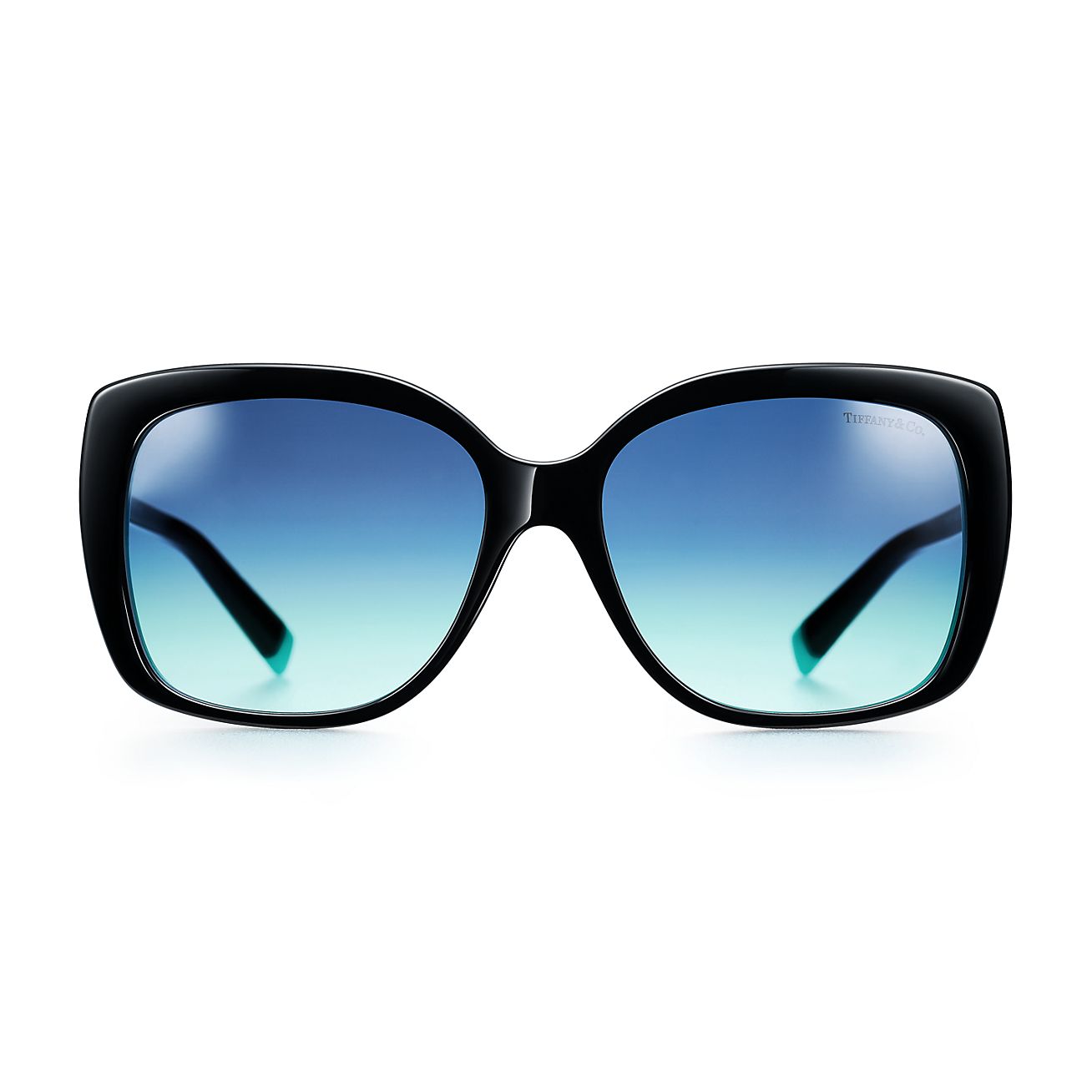 Tiffany T Square Sunglasses in Black and Tiffany Blue Acetate