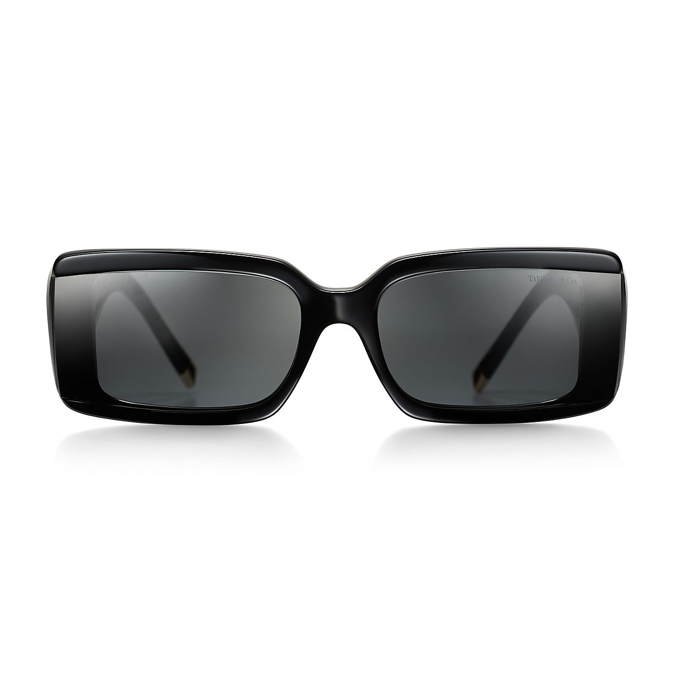 Tiffany T Sunglasses in Black Acetate with Dark Gray Lenses 