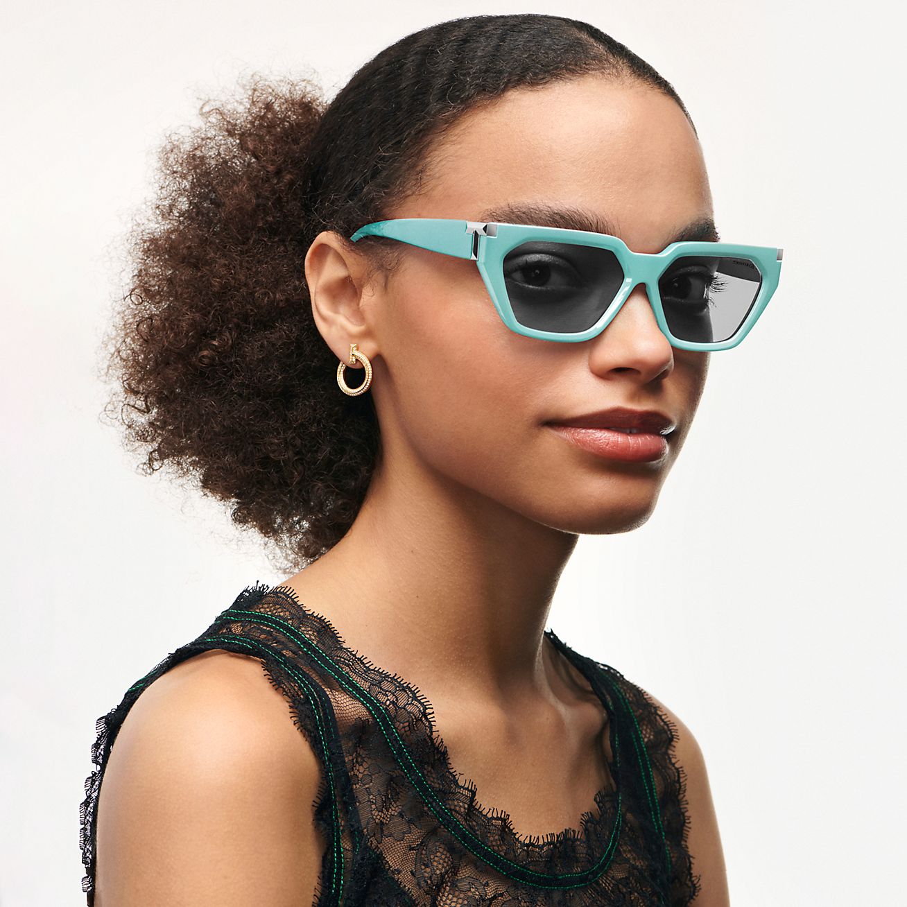 Tiffany T Sunglasses in Tiffany Blue™ Acetate with Gray Gradient 