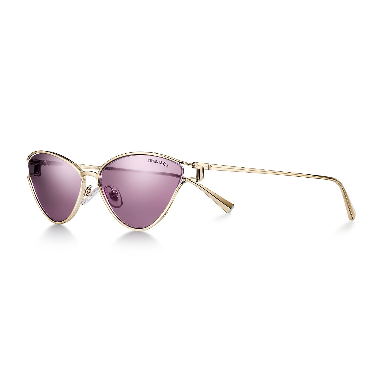 Tiffany T Sunglasses in Pale Gold-colored Metal with Violet