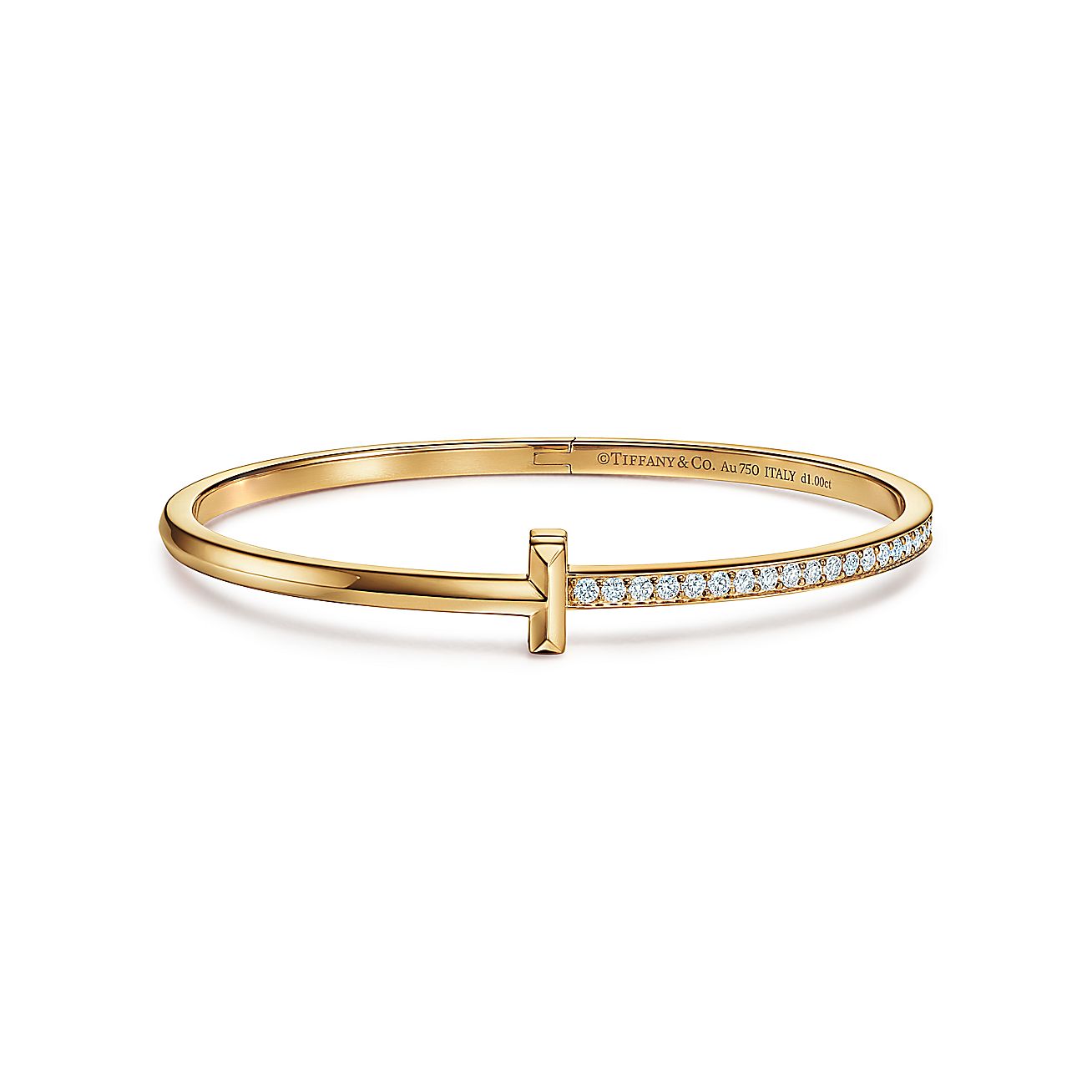 Tiffany T T One Schmaler Aufklappbarer Armreif 18 Karat Gold Diamanten Mediu Tiffany Co