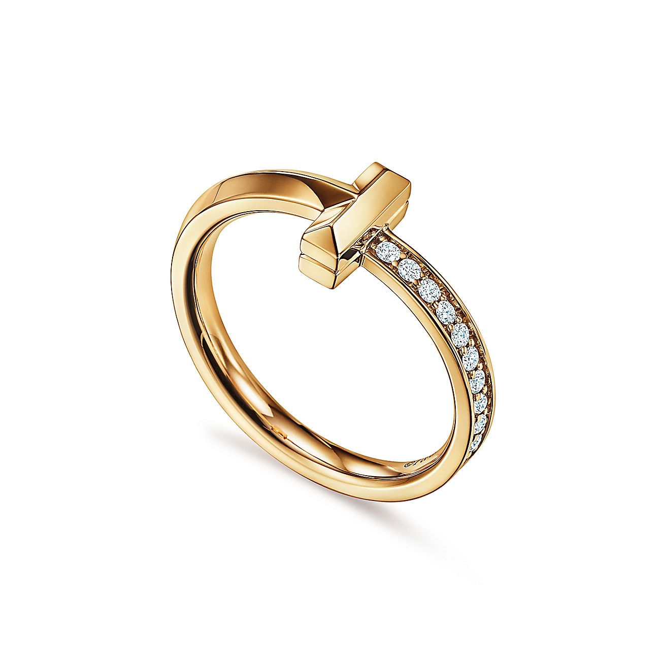 Tiffany T T1 Ring in Yellow Gold with Diamonds - Alternate shot 1
