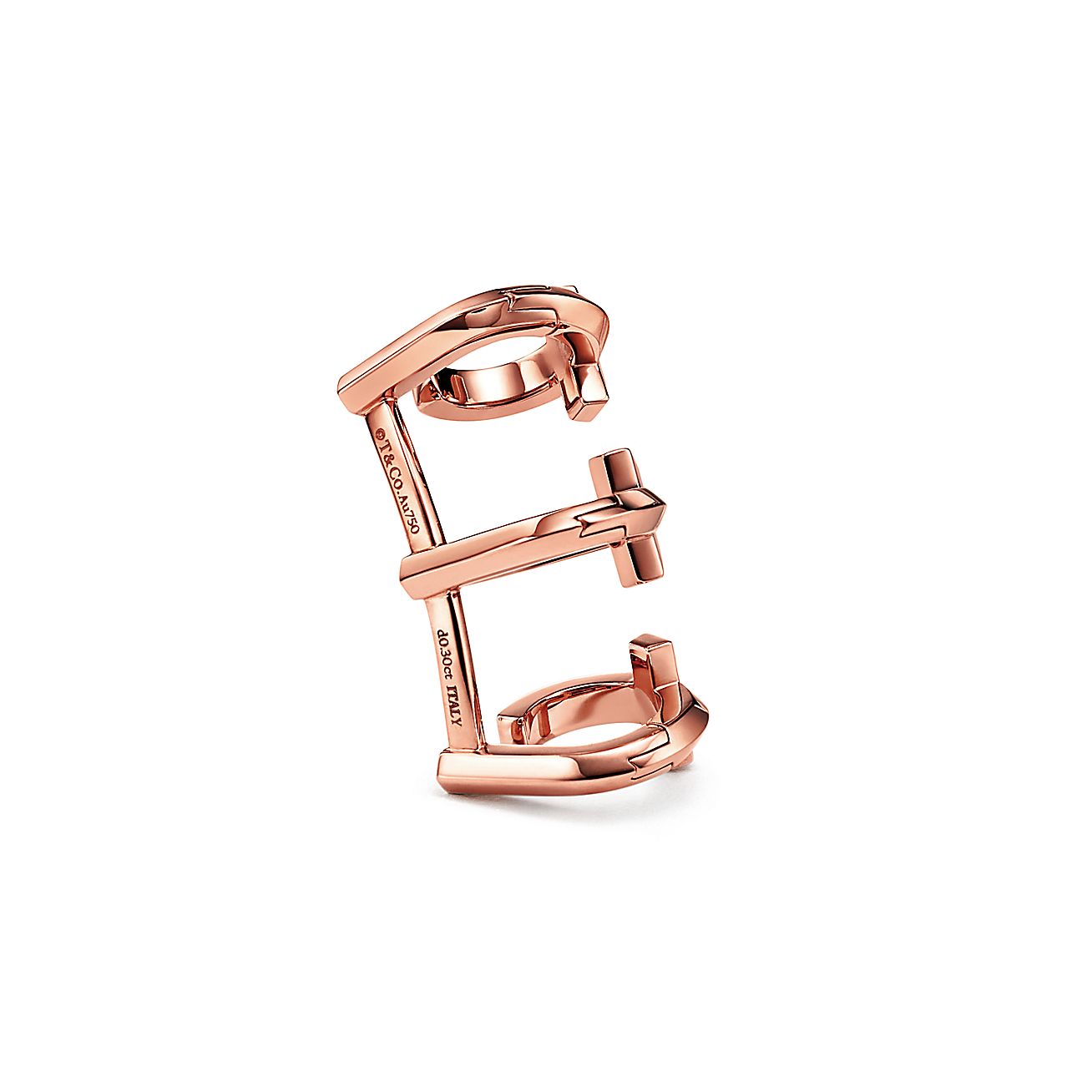 Tiffany T T1 Ear Cuff in Rose Gold with Diamonds - Alternate shot 1 - Alternate shot 2 - Alternate shot 3