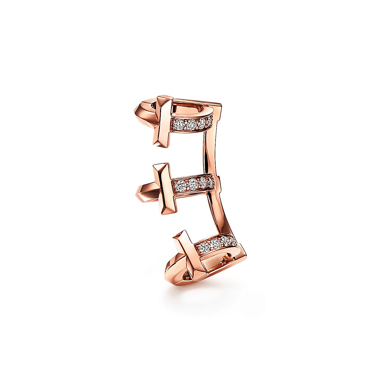Tiffany T T1 Ear Cuff in Rose Gold with Diamonds