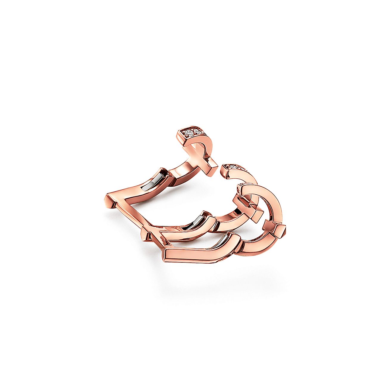 Tiffany T T1 Ear Cuff in Rose Gold with Diamonds - Alternate shot 1 - Alternate shot 2 - Alternate shot 3 - Alternate shot 4
