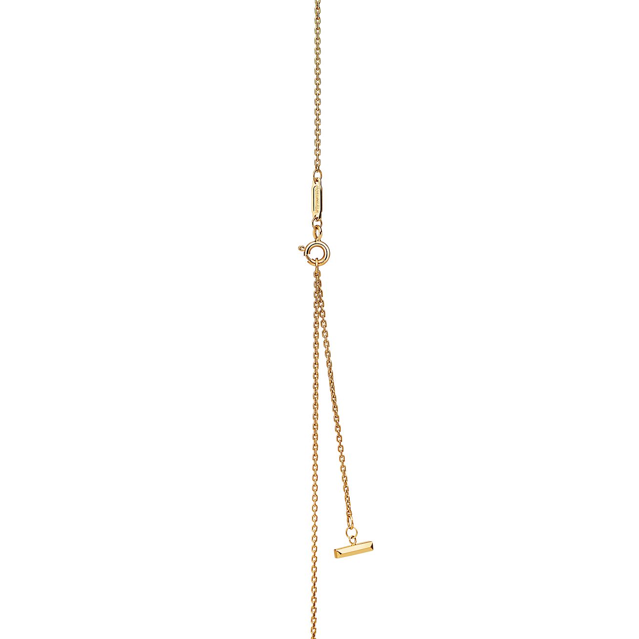 Tiffany T T1 Narrow Circle Pendant in Yellow Gold with Pavé Diamonds - Alternate shot 1 - Alternate shot 2 - Alternate shot 3