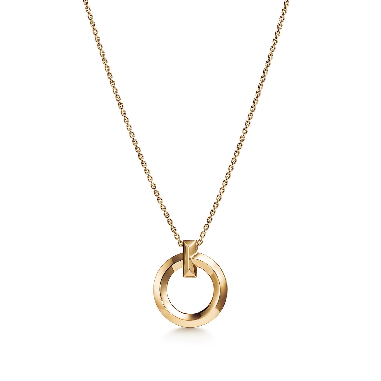 Tiffany T T1 Circle Pendant in Yellow Gold, Small
