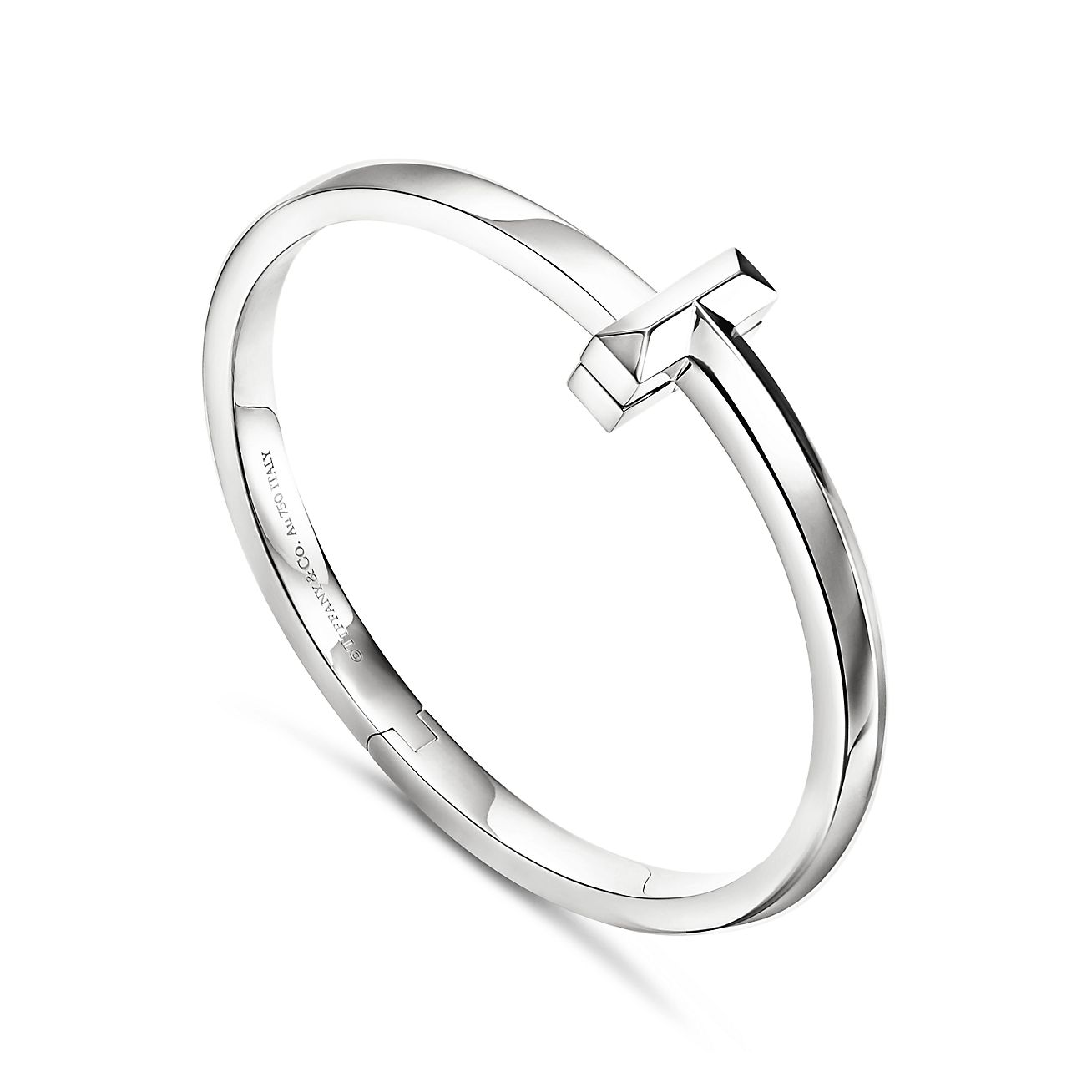 White gold hot sale hinged bangle