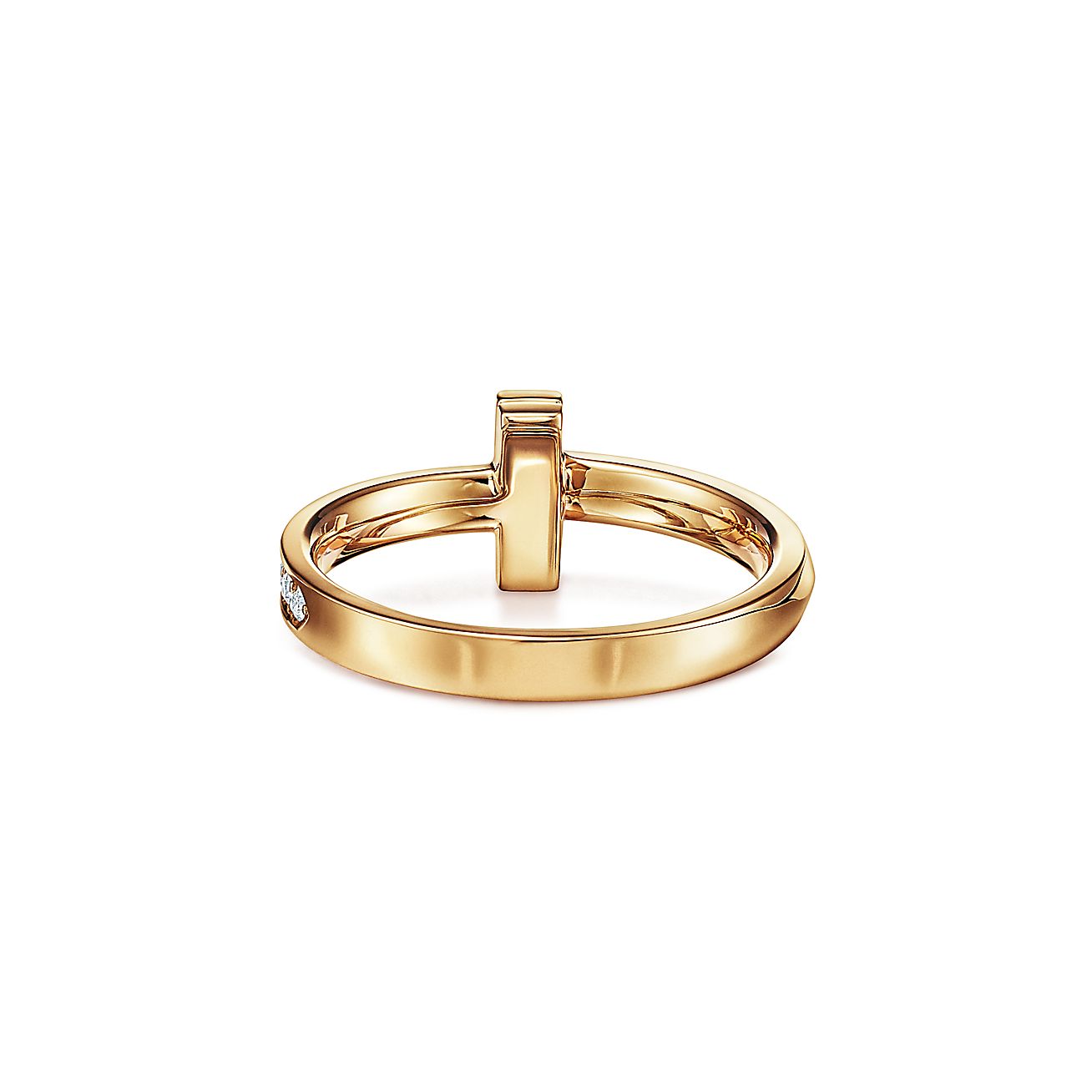 Tiffany T T1 Ring in Yellow Gold with Diamonds, 2.5 mm Wide | Tiffany & Co.
