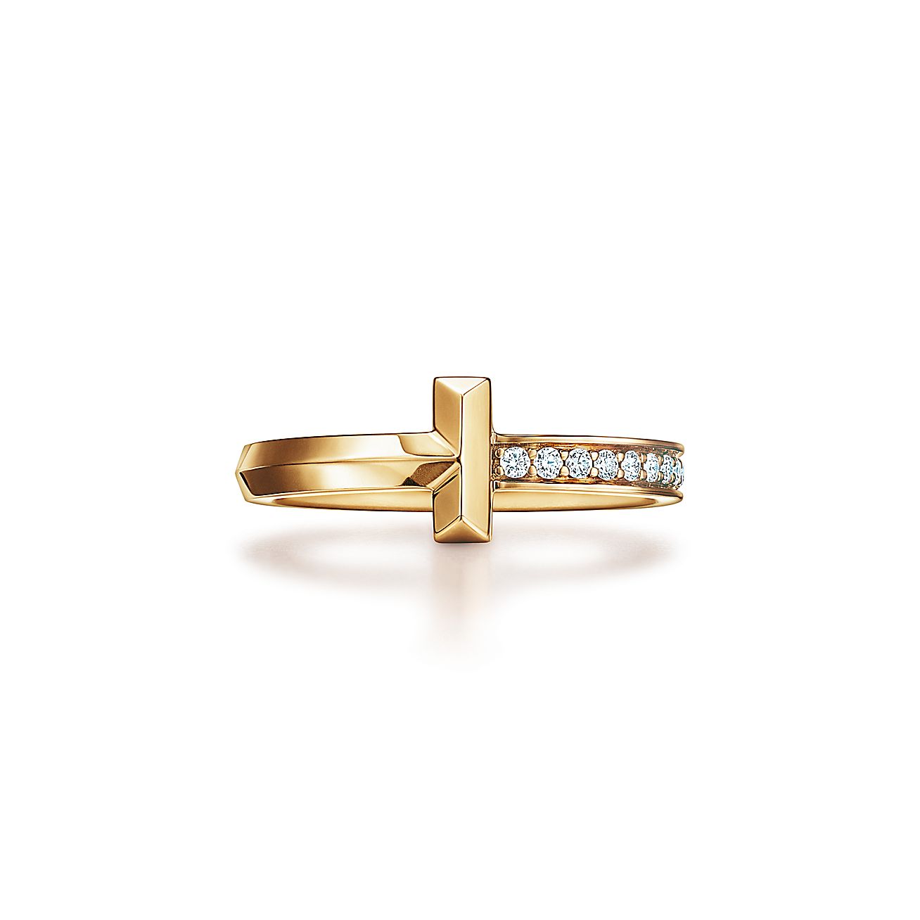 Wind Er is een trend Bende Tiffany T T1 Ring in Yellow Gold with Diamonds, 2.5 mm Wide | Tiffany & Co.