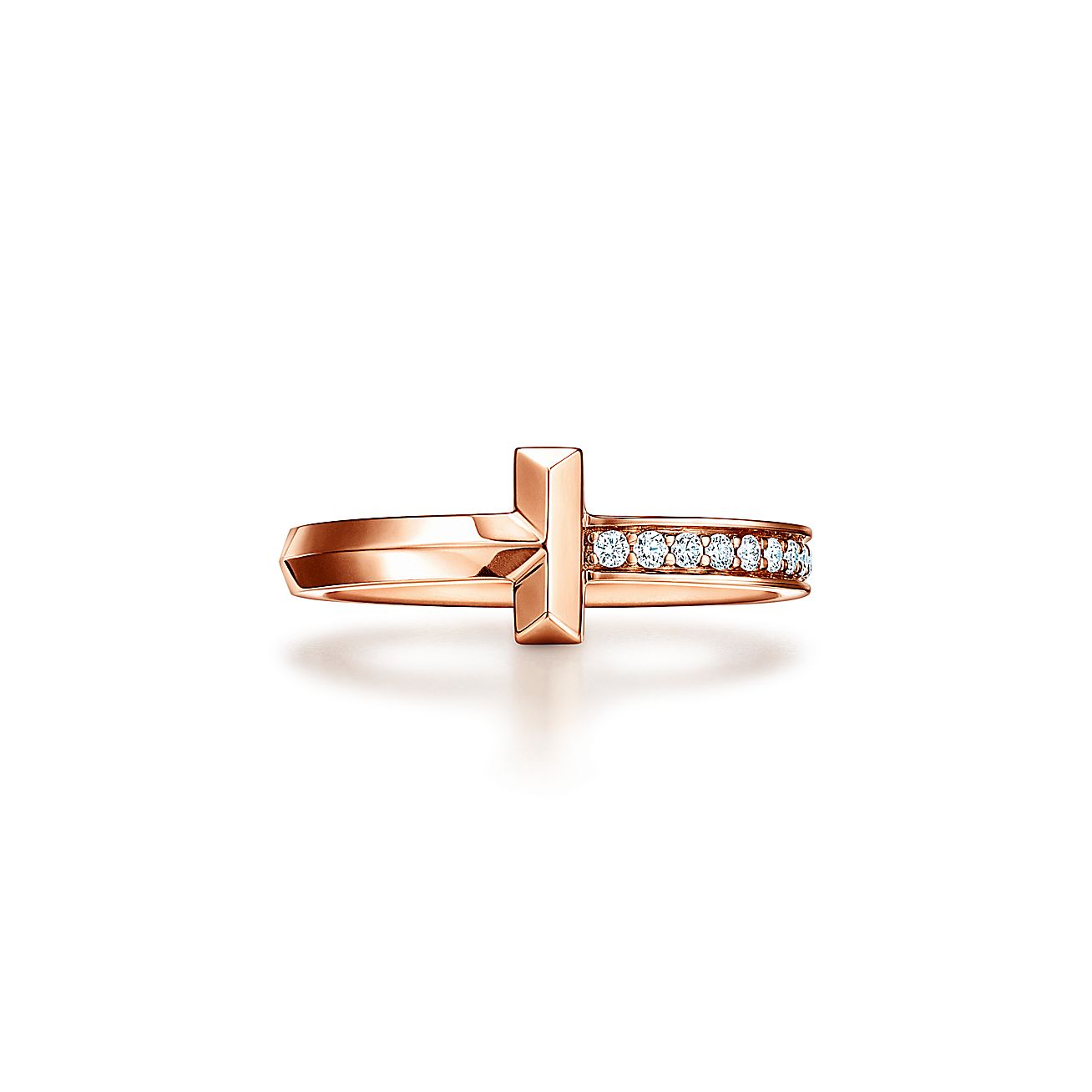 Tiffany TT1 Ring
in Rose Gold with Diamonds, 2.5 mm