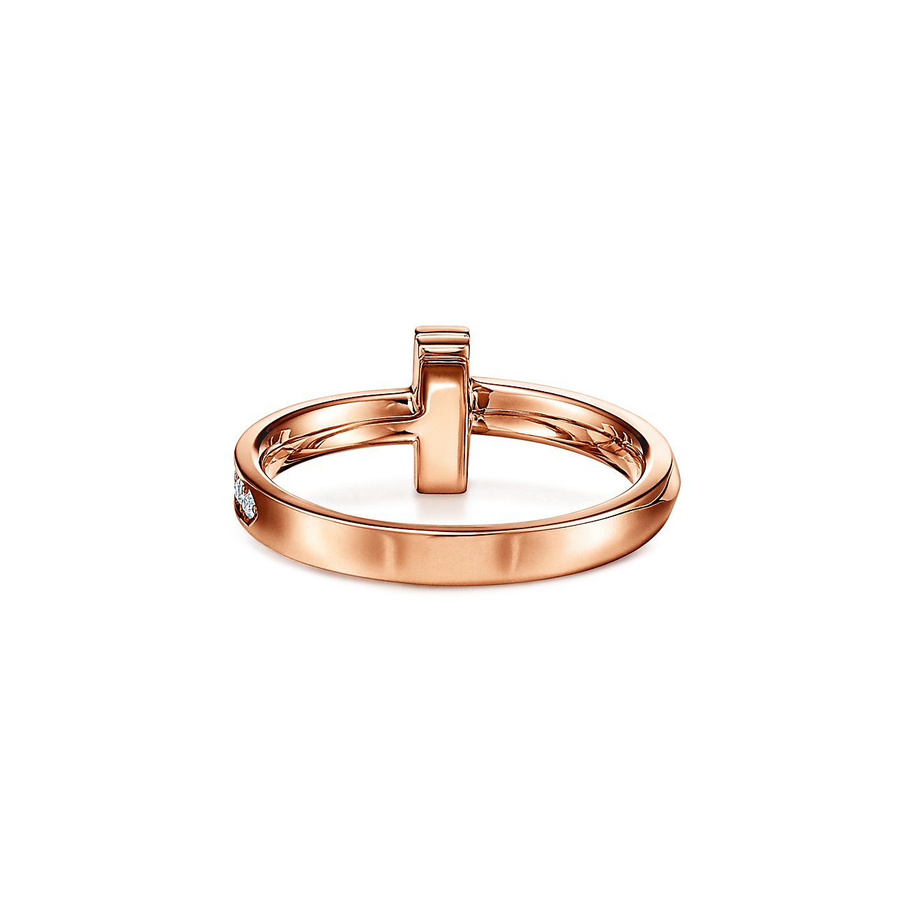 Tiffany T T1 Ring in Rose Gold with Diamonds, 2.5 mm | Tiffany & Co.