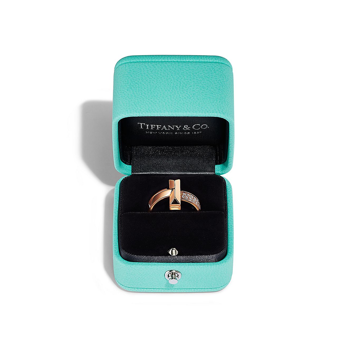 Tiffany T T1 Ring in Rose Gold with Diamonds | Tiffany & Co. US