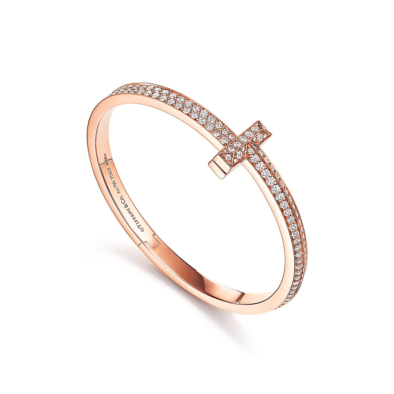 Tiffany T T1 Rose Gold Ring with Diamonds