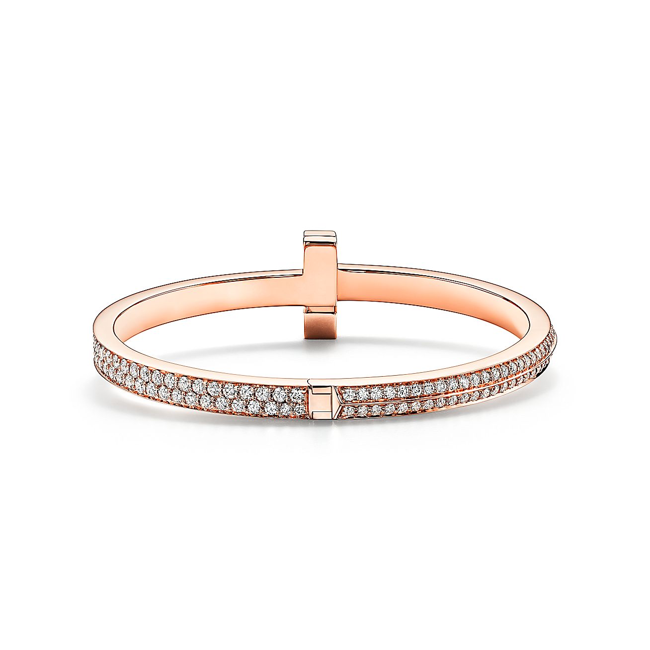 Tiffany T T1 Narrow Diamond Hinged Bangle Bracelet