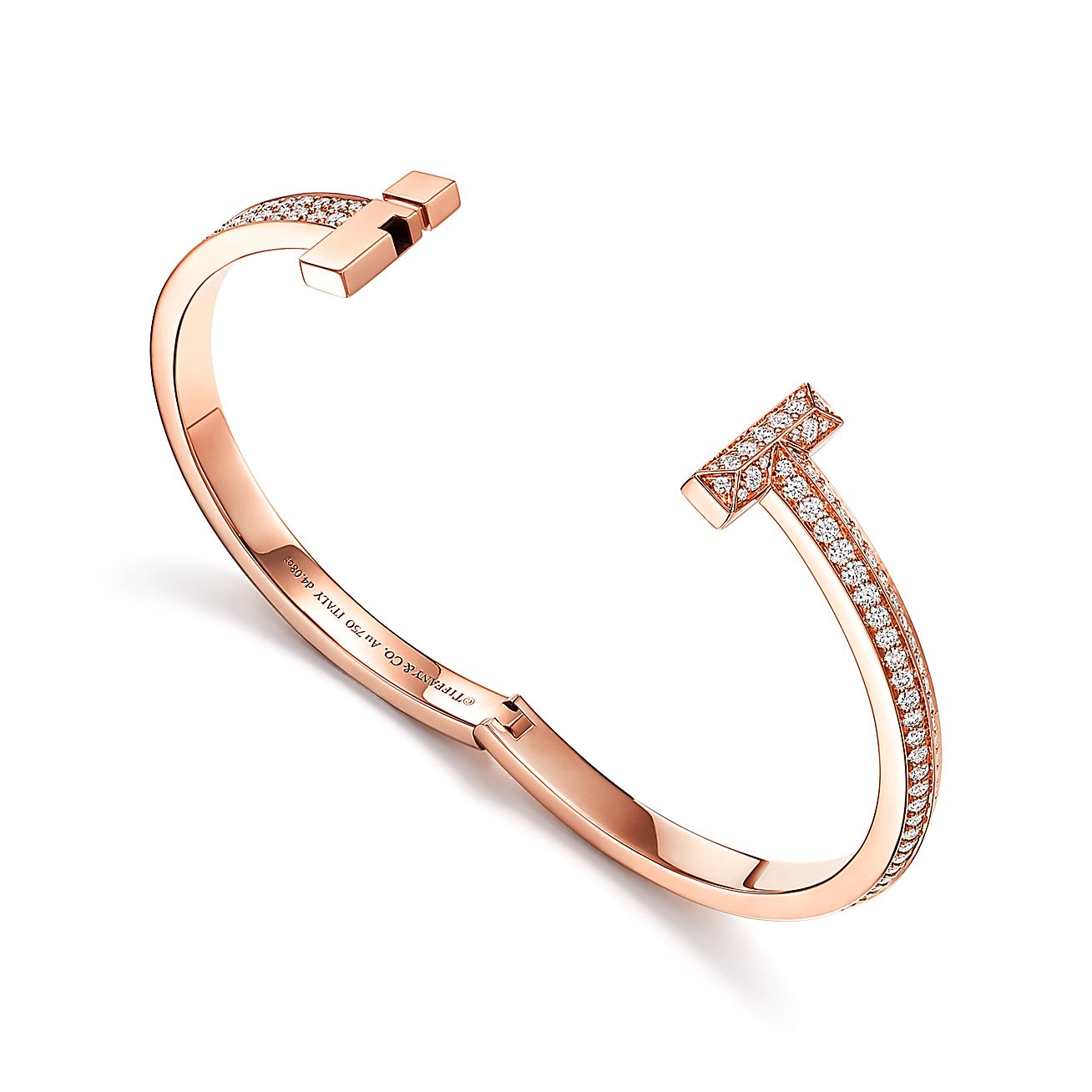 Tiffany T T1 Narrow Diamond Hinged Bangle Bracelet